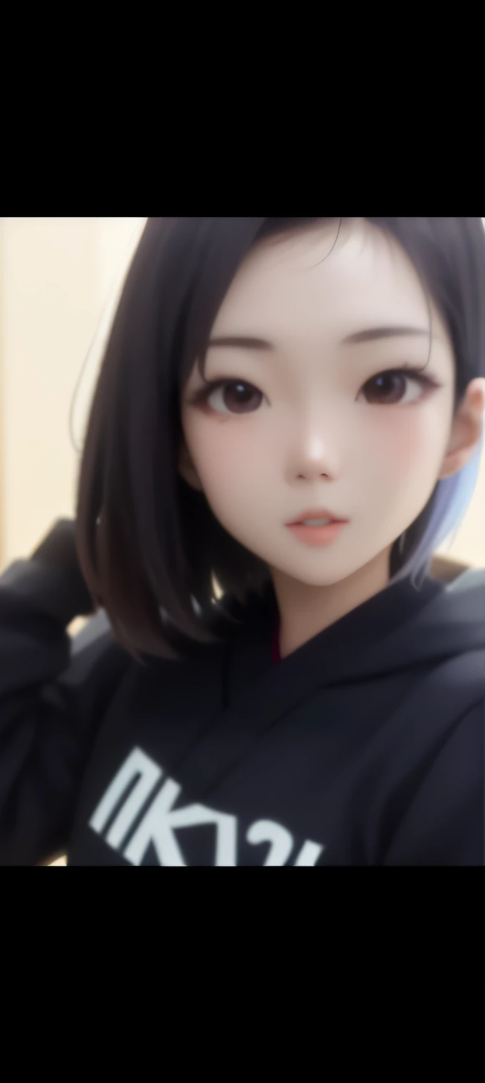 Korean girl, Young and cute Asian face, High quality anime style short hair