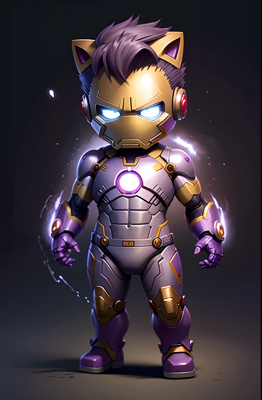 C4TT4stic, Ironman,Full body, cloth purple