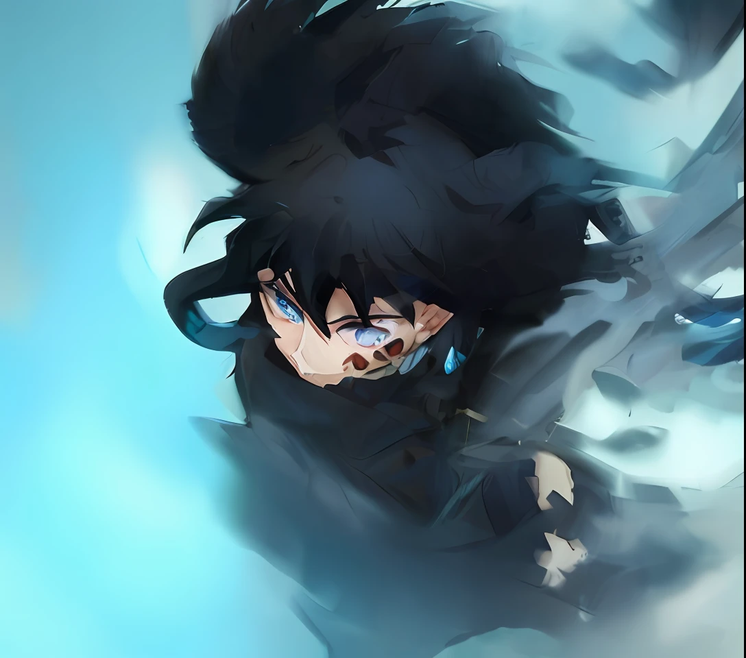 Close up portrait of a person with a sword in the blue sky, badass anime 8 K, anime wallaper, demon slayer rui fanart, Kimetsu no Yaiba, otaku gangasta, inspired by Masanobu Okumura, key anime visuals, demon slayer artstyle, pin on anime, anime moe art style, epic anime style