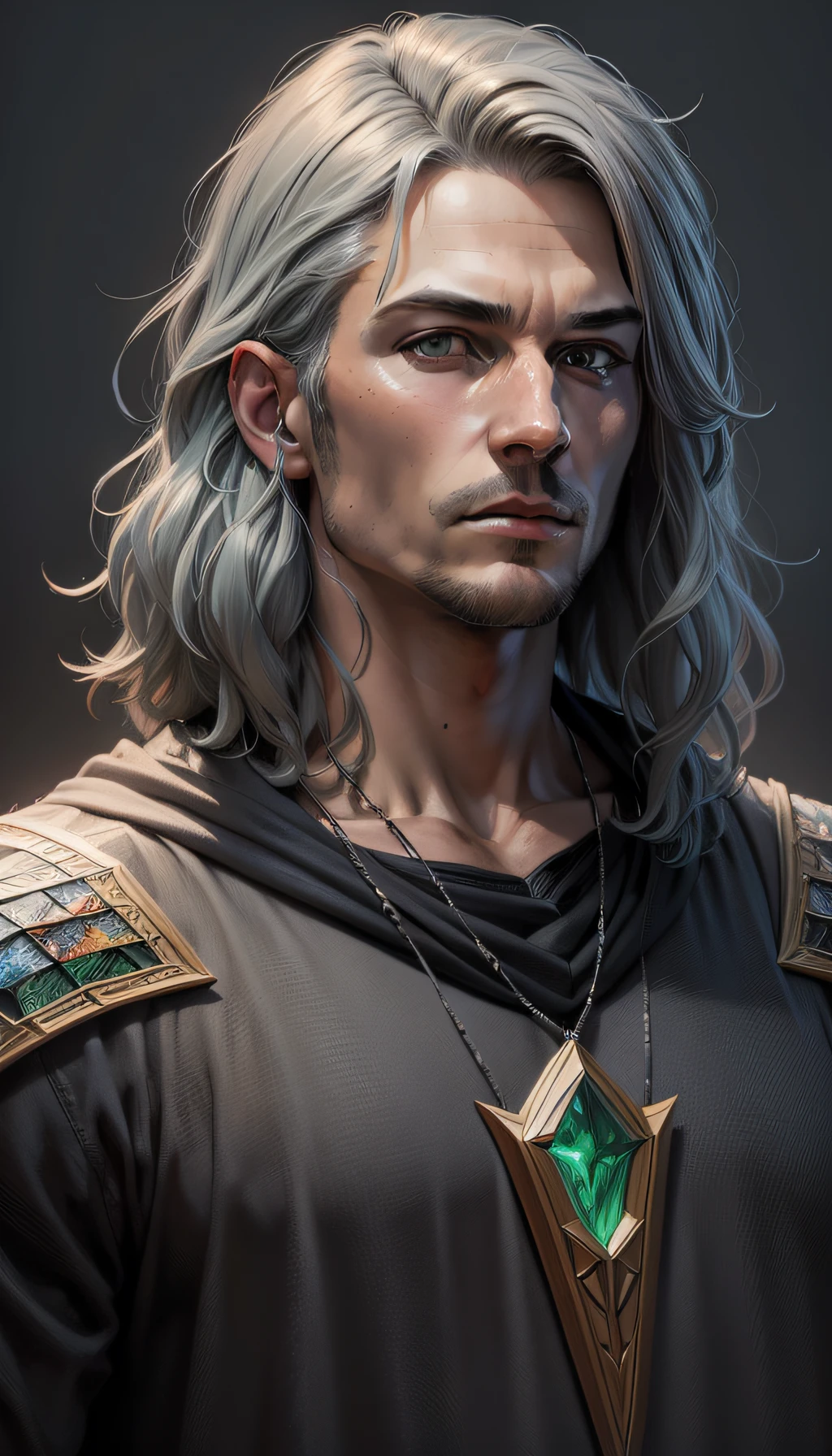 High Angle detailed ((dnd druid man portrait)), Continued , HD, (oil painting:1.1), (comic book art style:1.5),(inked outline:1.3), Stunning, Character, Portrait, (((Looking Sideways))), angular features, (dark grey Graduated Bob Hair), (muted natural colors:1.3) in painterly style by Jean Baptiste Monge , scary, Dark Nymphet, Glowwave, wide shot, Simulation, Contrasty, Sculpture, mellow colors, Metalcore, Aurora borealis lighting, Hyperrealistic intricate detail, finely detailed, car interior design, Octane render, 8k