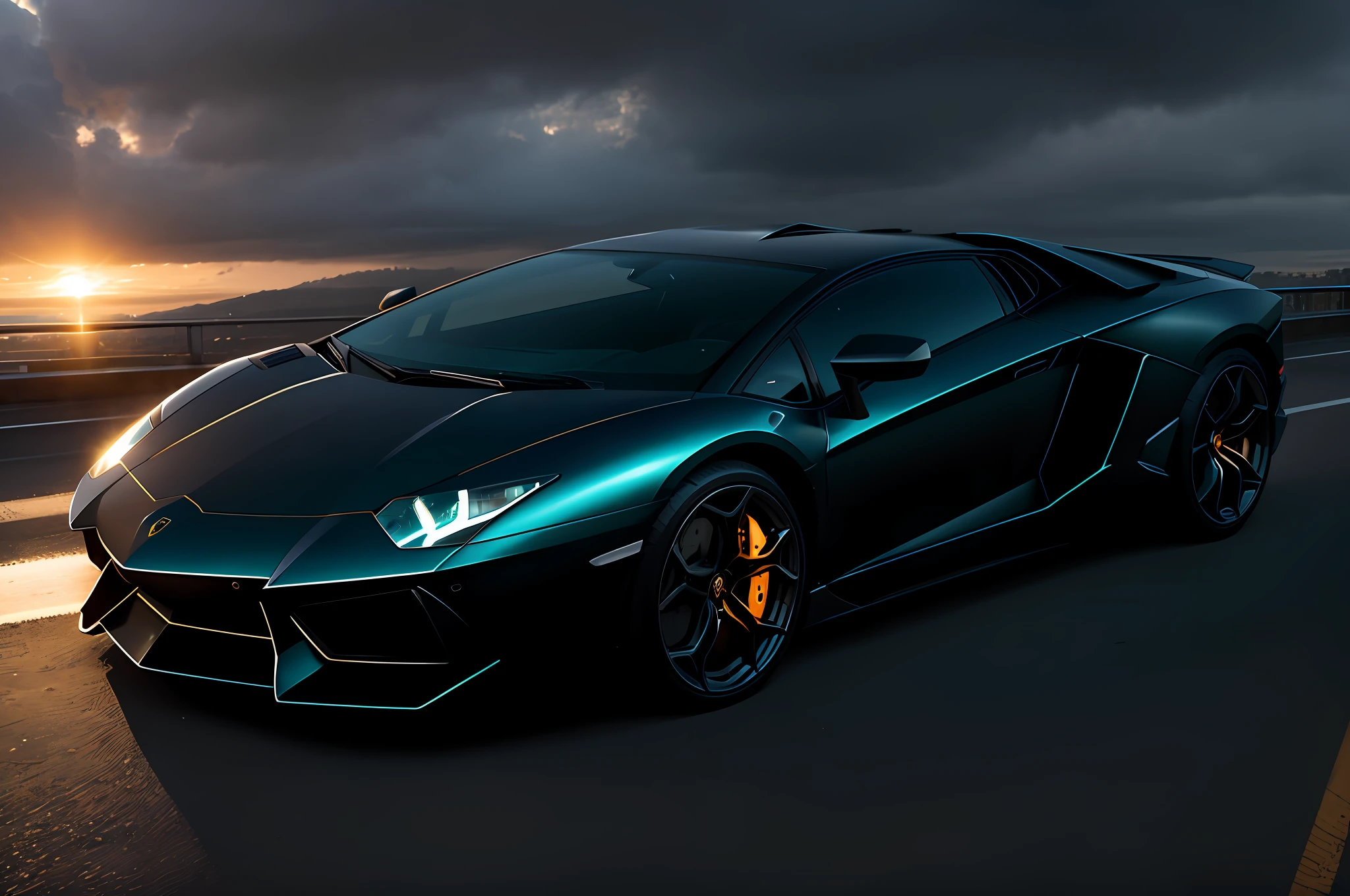 Lamborghini aventador, standing still, in a city in the morning, masterpiece, best quality, high quality, realistic lighting, cinematic lighting, high resolution, sharp, in focus, (intricate details:0.9), (hdr, hyperdetailed:1.2)