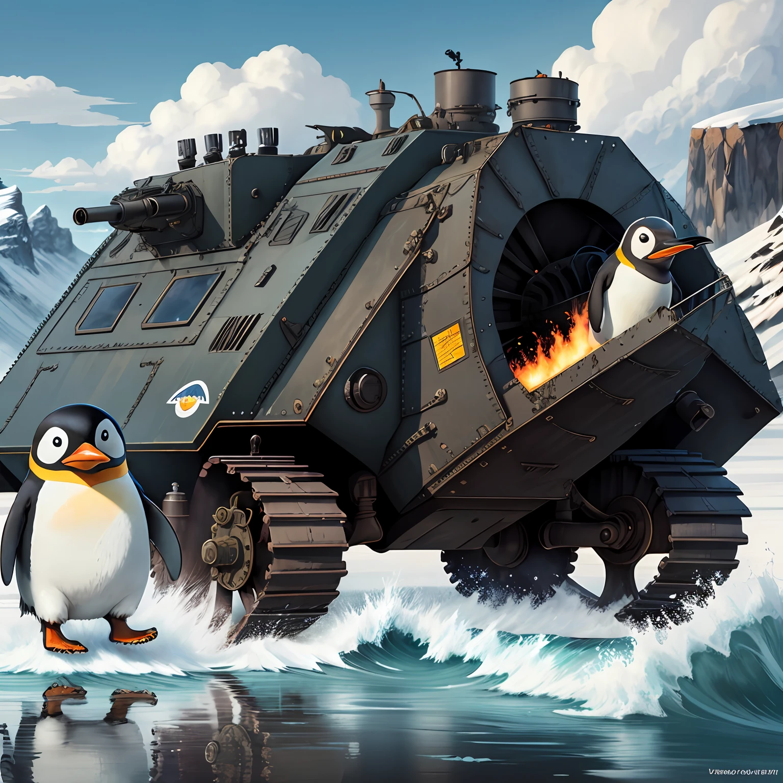Steam fighting vehicle，Penguin soldiers，Penguin penguin