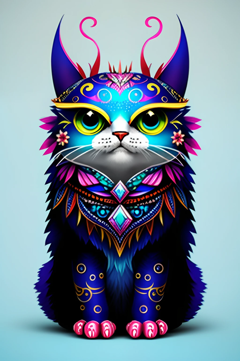 Fantastic monster design, funny, ultra detailed, cute, butterfly, style-sylvamagic cat,
