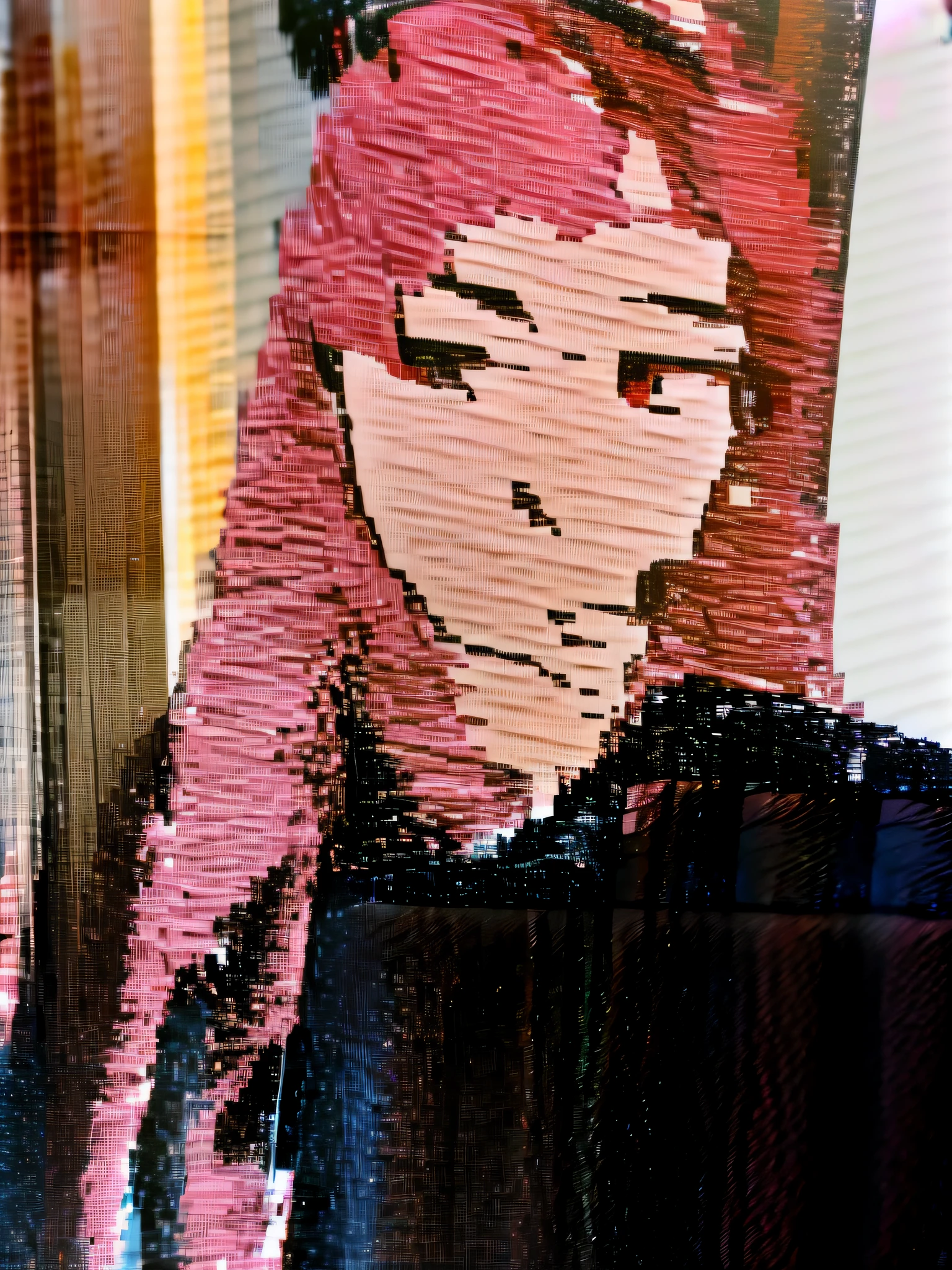 Arad woman posing for photo with pink hair and black shirt, with pink hair, jisoo from blackpink, Glowing pink face, pink straight hair, ulzzangs, portrait jisoo blackpink, jisoo of blackpink, jossi of blackpink, belle delphine, pink twintail hair and cyan eyes, portrait of jossi of blackpink, pink face