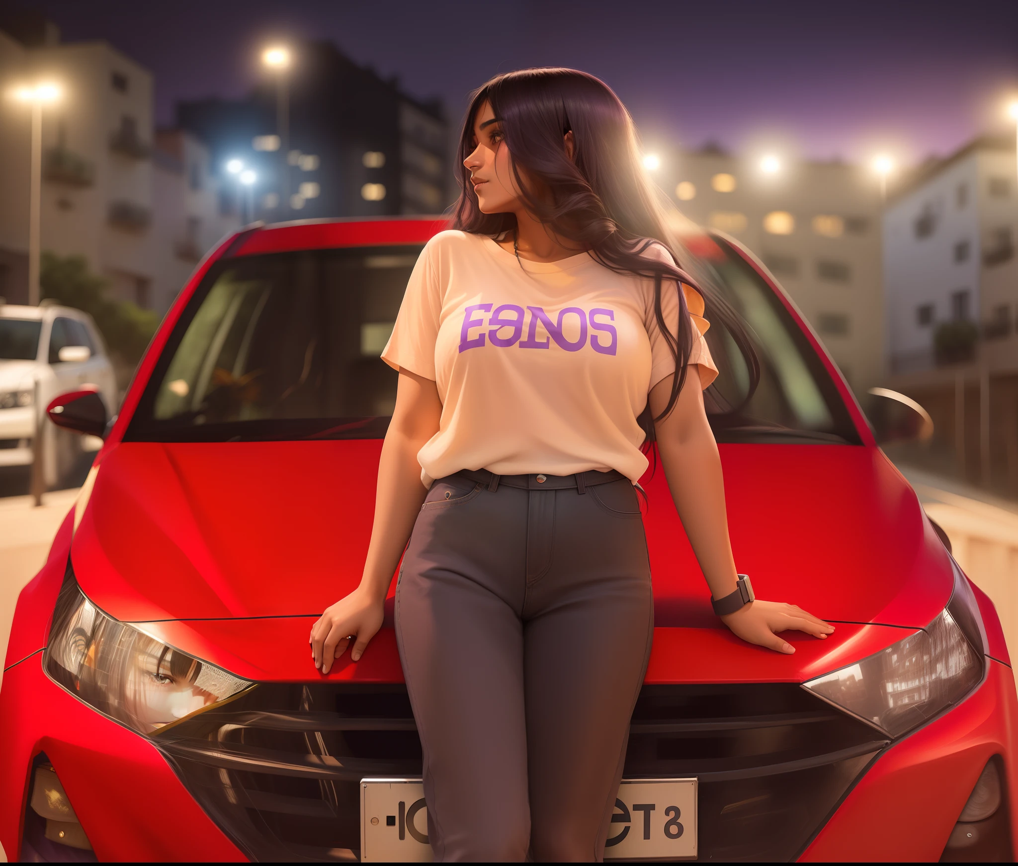arafed woman with long dark hair standing on a balcony, taken with sony alpha 9, taken with canon eos 5 d mark iv, indian girl with brown skin, violet coloured t-shirt, colored, taken with a canon dslr camera, with beautiful colors, taken with sony a7r camera, taken with a canon eos 5d