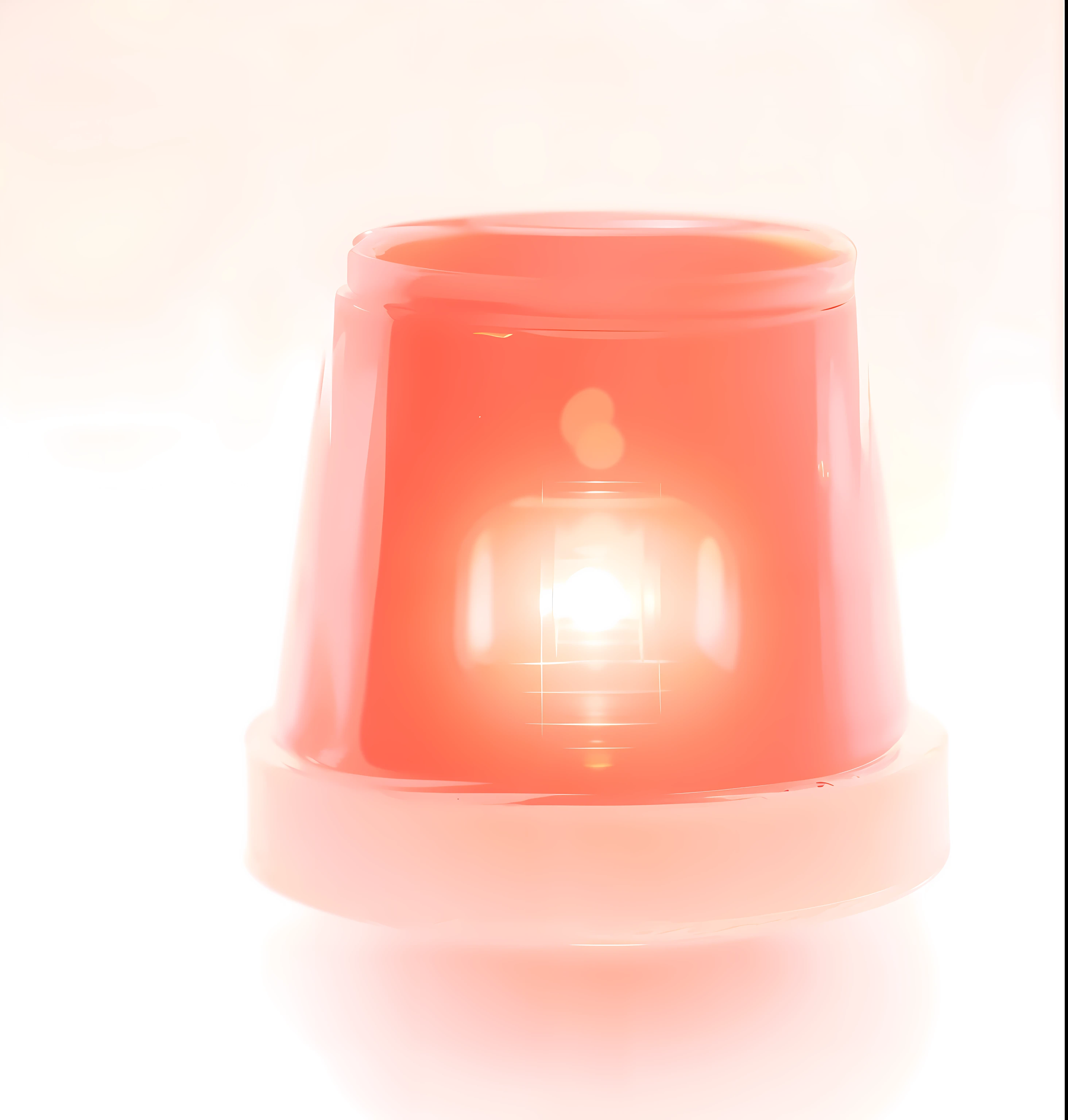 There is a small glass vase with a golden top, Soft blurry light, light cone, gradient light red, Pink light, Single point light, voluminetric lighting. Red, reddish lighting, Soft red light, Red glow, Red light, Orange light, red orange lighting, Dim red light, Indoor light, mood light, Glowing red, red illuminating fog
