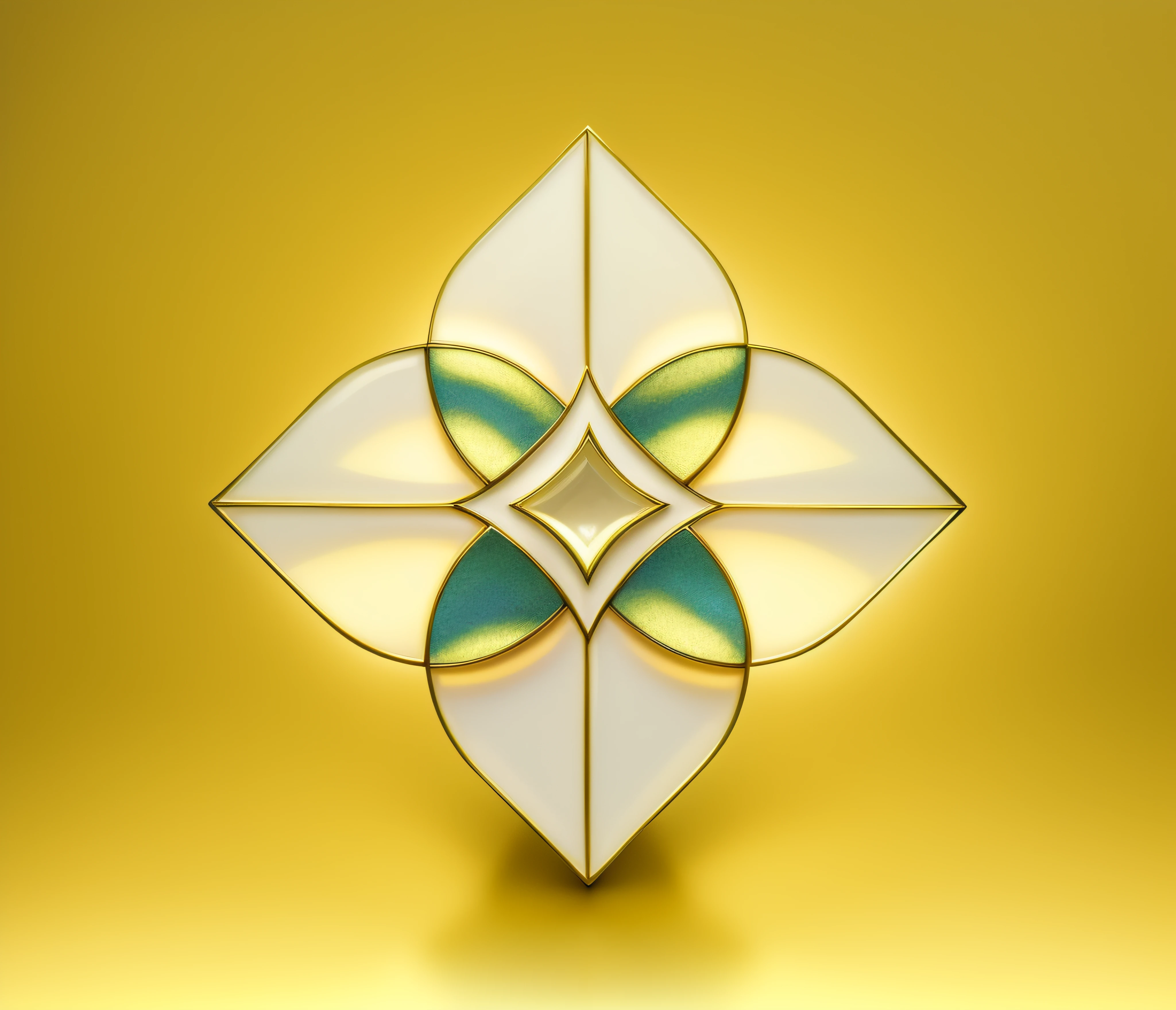 tmasterpiece，high qulity，Glazed texture，Cloisonné craftsmanship，Monochrome cloisonné enamel craft，Golden edge，Pearl stamens，((Three-dimensional shape in the center))，Flower crafts，Ultra-detailed light and shadow、rich details​