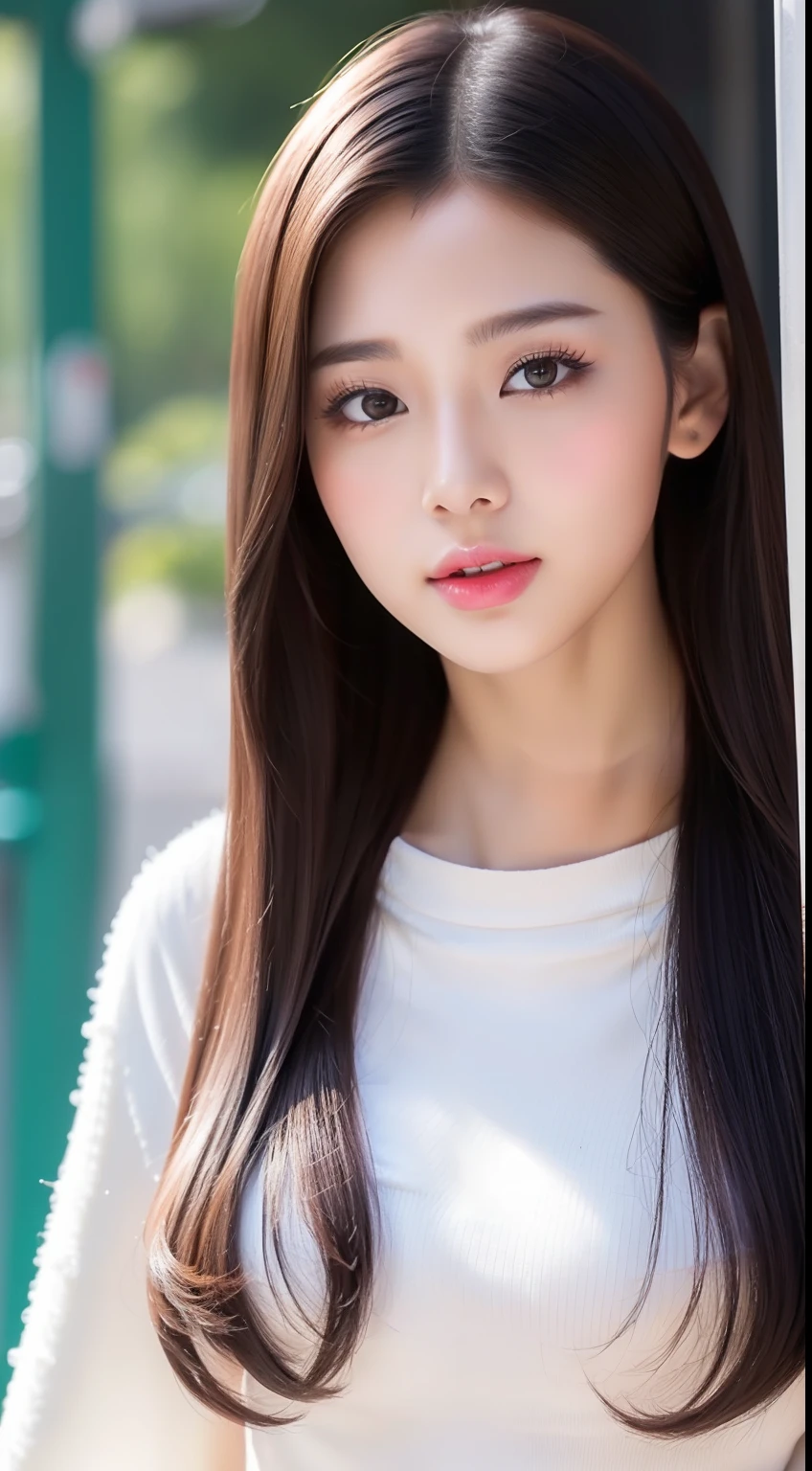 Create an image of a pretty beauty like a Korean idol