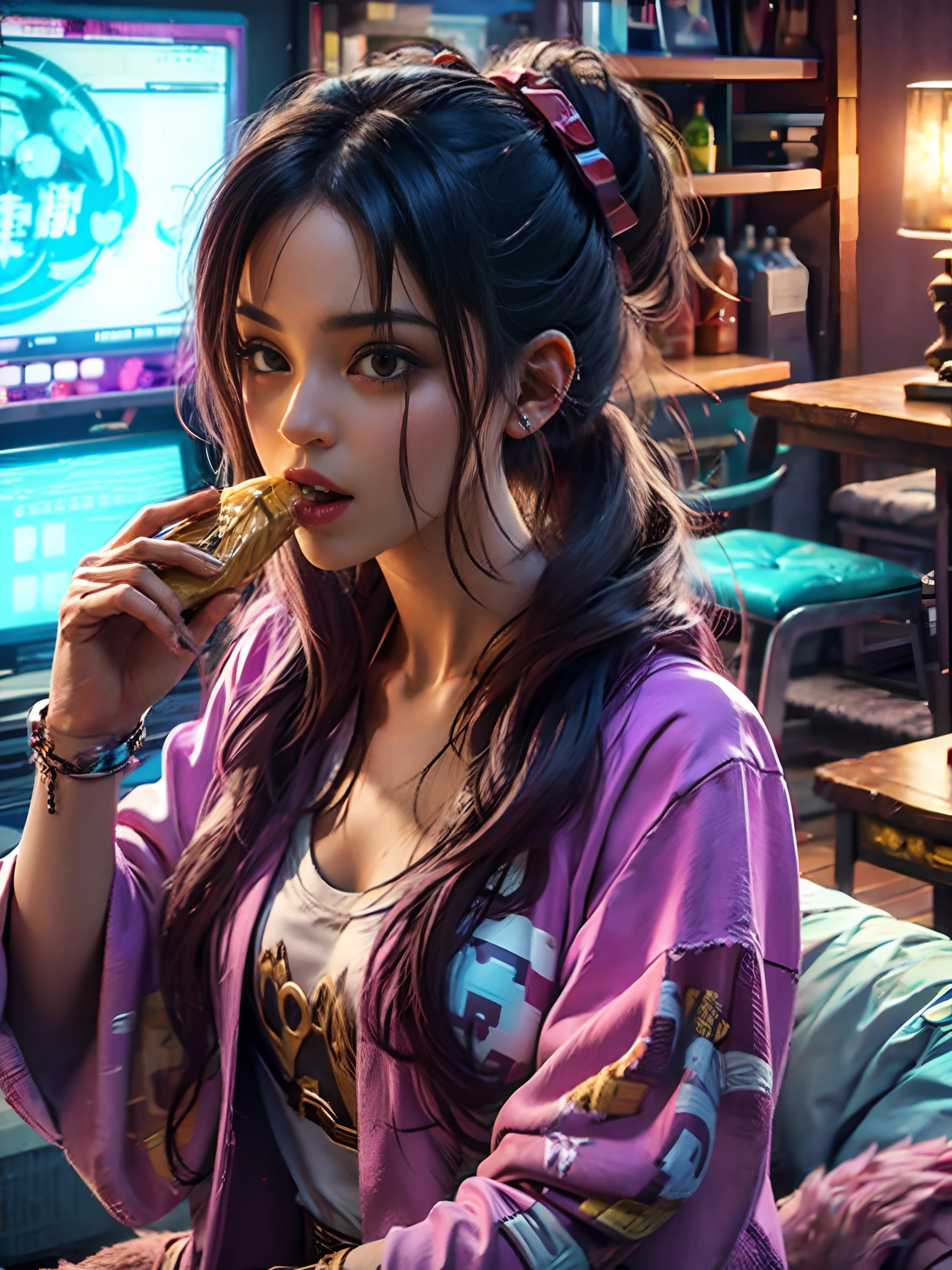 Jenna Ortega sucking on a banana
