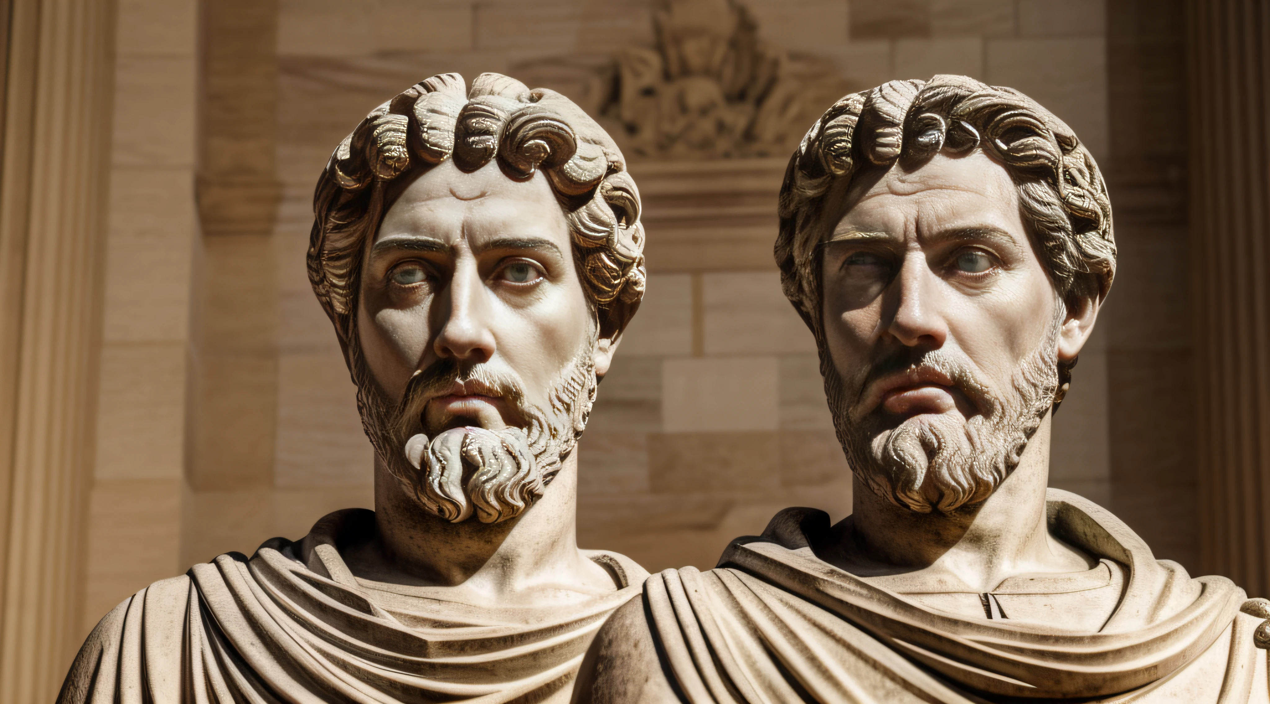 Statue of Marcus Aurelius, detalhado, realista, autorretrato