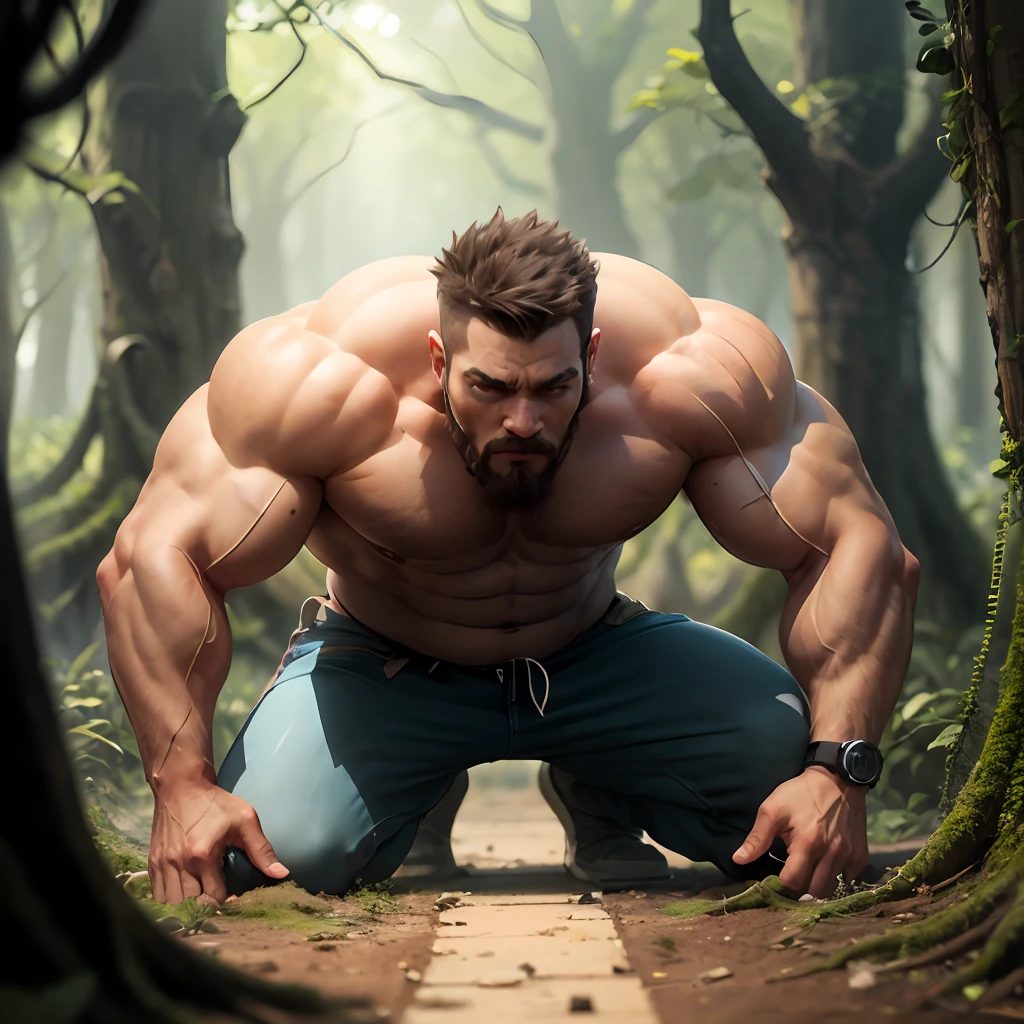 Muscular male strong big root young under the age