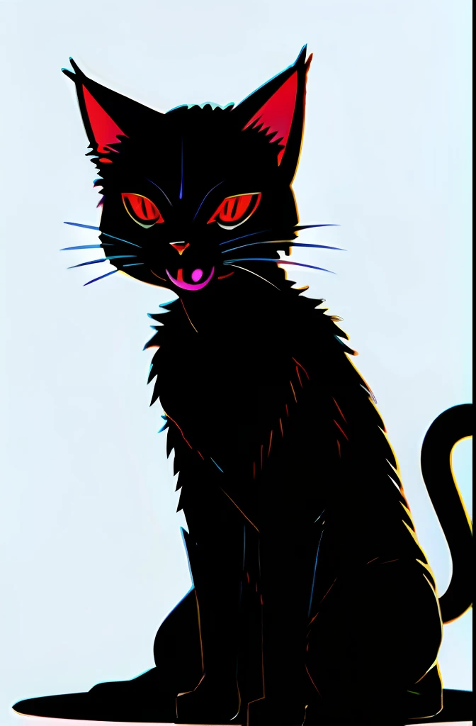 Creepy furry cat as demon