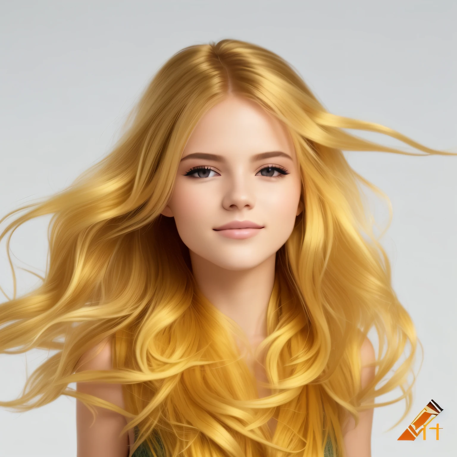 Menina loira com cabelo longo soprando ao vento, cabelos dourados, Tema amarelo cabelo ondulado, cabelo longo dourado brilhante, cabelos dourados, cabelos dourados soprando o vento, longos cabelos dourados, glowing flowing hair, cabelo brilhante brilhante, cabelos amarelos, uma menina com cabelo loiro, flowing glowing hair, flowy yellow golden hair, cabelos eletrificados, TAGS: blonde hair