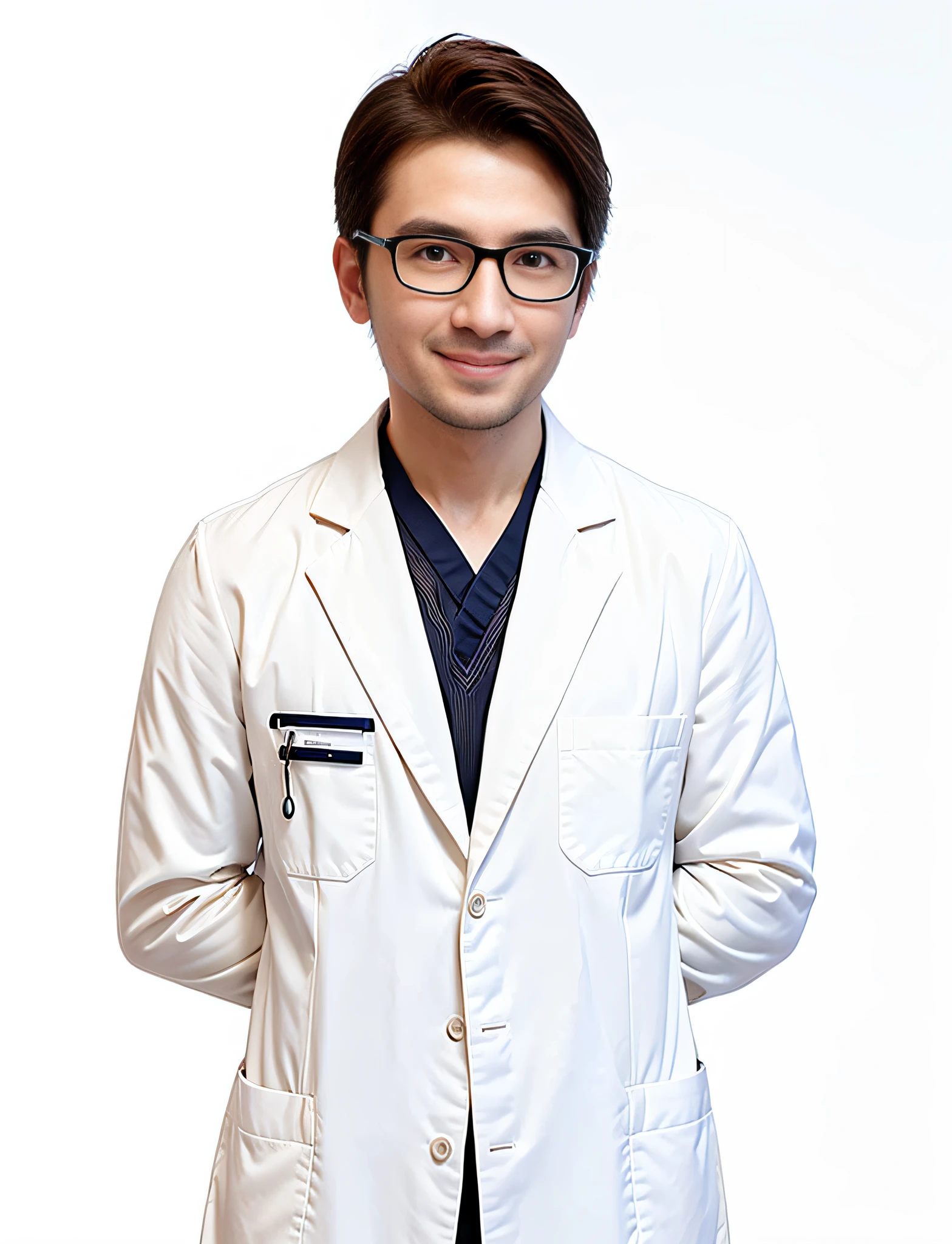 The male doctor, Alafeld, poses for photos wearing a stethoscope and glasses, doctor, the doctor, male physician, (doctor), White coat, wearing lab coat and glasses, Wearing a lab coat, wearing a white lab coat, with a stethoscope, the doctor, Medical photography, professional image, Wearing a lab coat, local conspirologist