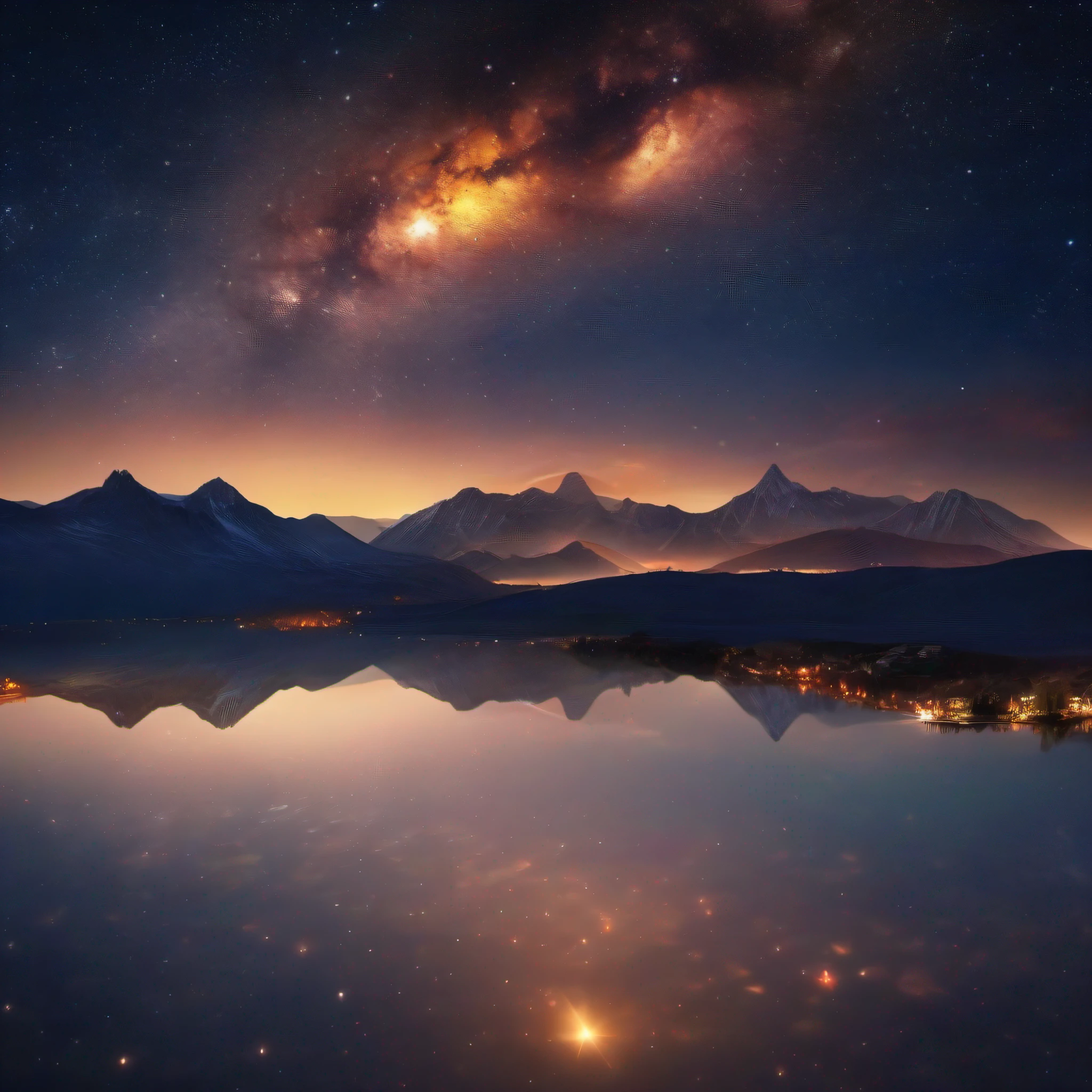 starry sky, many stars, landscape, realistic, 8k full HD