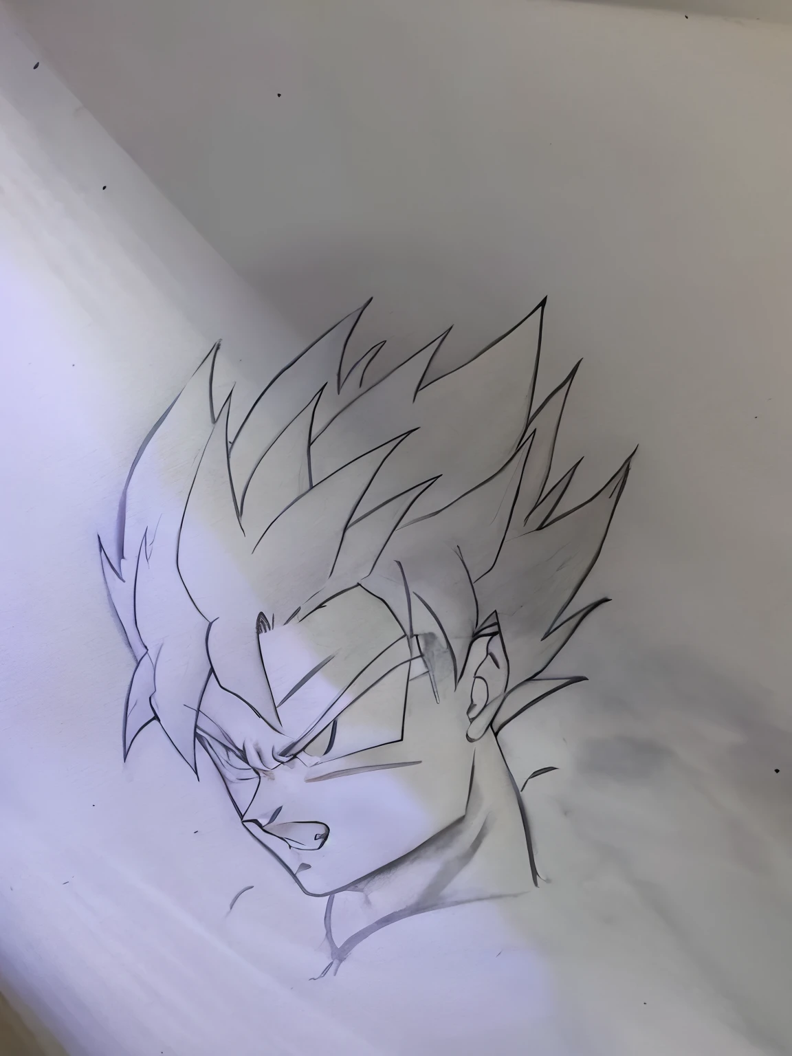 Draw a dragon with a face on white paper, with Vegeta hair, Goku portrait, anime shading, author：Akira Toriyama, Anime Paintings, 2 d drawing, 2D Drawing, anime shading), portrait of goku, Highly detailed portrait of Goku, an anime drawing, Vegeta, super sayan, Goku from Dragon Ball, 4 K drawing