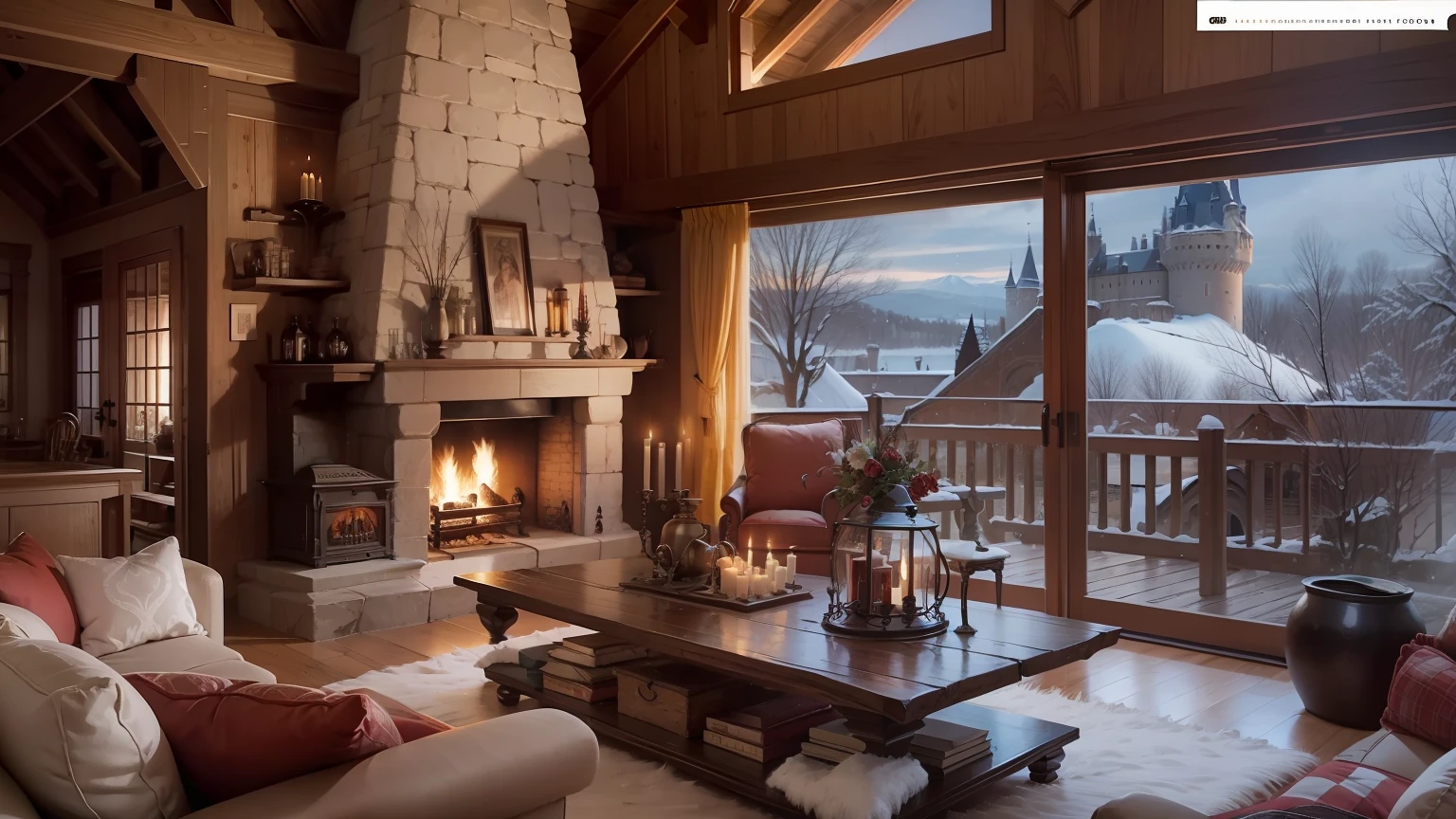 Fireplace Ambience with overlooking the Castle