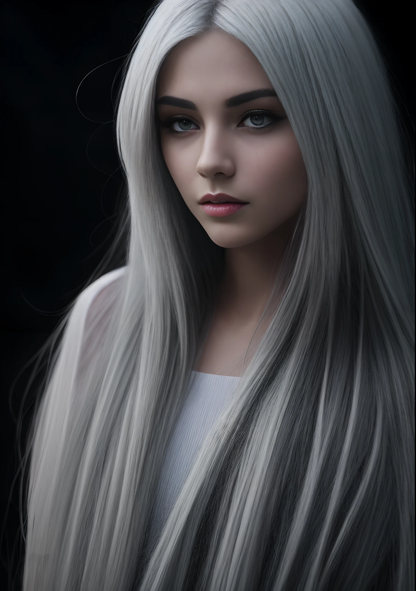 White-haired beauty