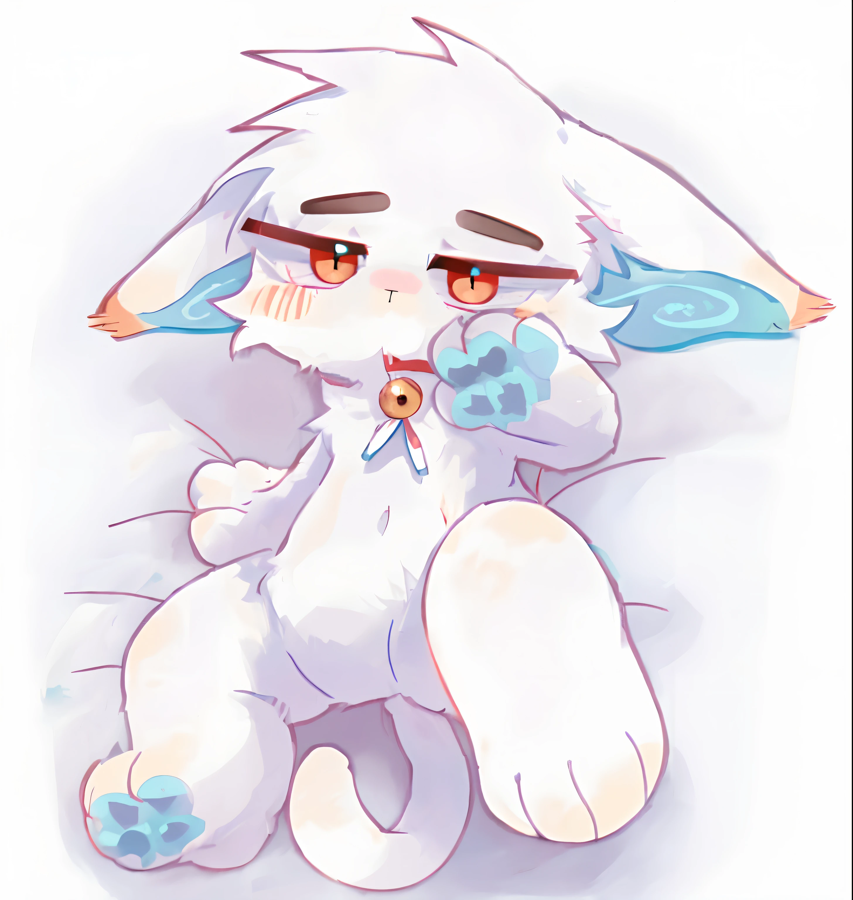 Anime drawing of blue nose blue nose white cat, fursona art, SFW version, Furry art!!!, neferpitou, fursona!!!!, furry fursona, female furry mini cute style, very very beautiful furry art, furry furaffinity, soft anime, resin, Soft fluffy, fursona furry art commission, anime cat