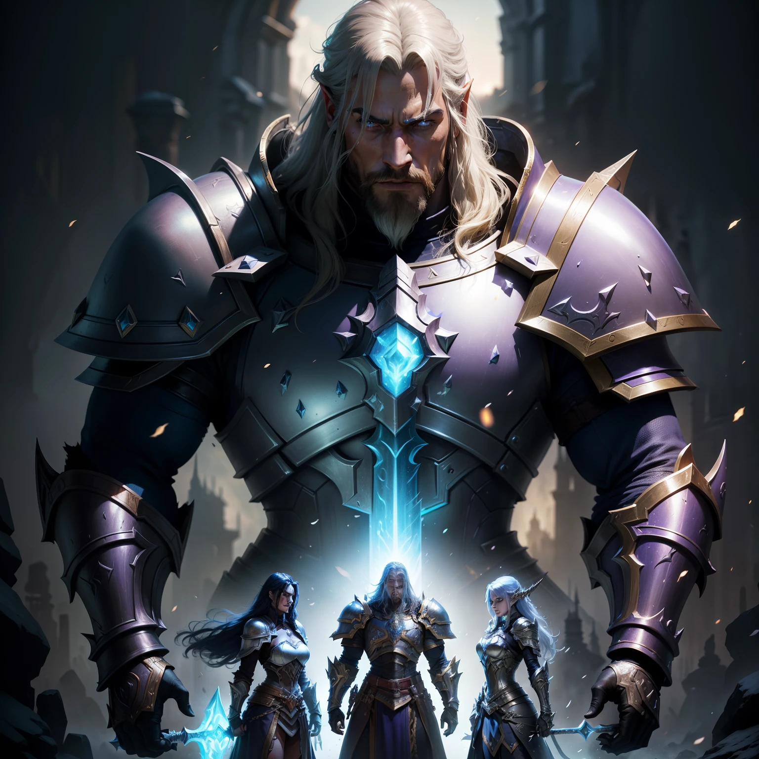 a close up of a man in armor with a sword, from warcraft, warcraft character, A human male paladin, Male paladin, wow 4 k detail fantasy, blizzard game concept art, blizzard warcraft artwork, arsen lupin as a paladin, warcraft artwork, arthas, world of warcraft concept art, StarCraft 2 video game character, world of warcraft splash art
