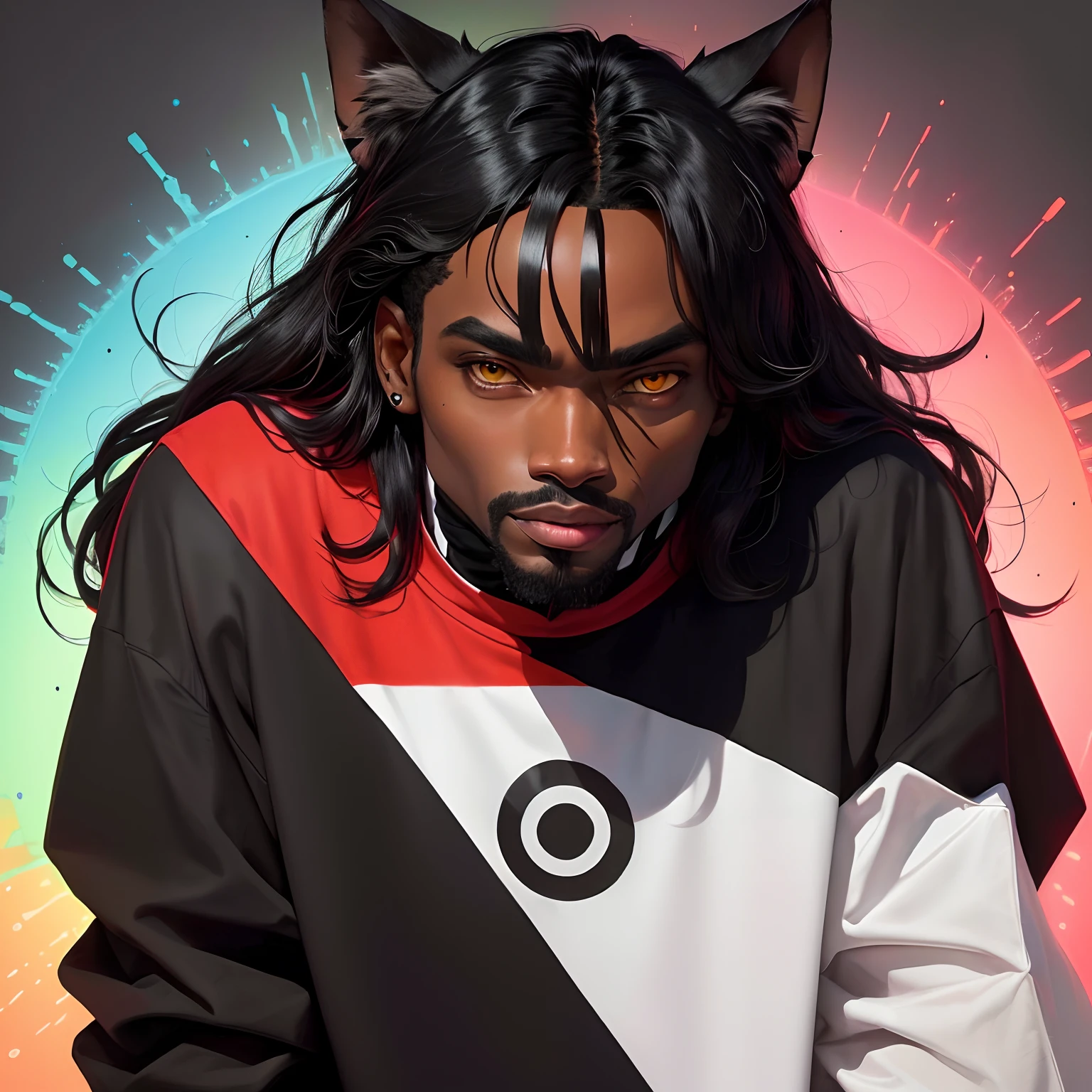 um negro com seu Lobo ao seu lado, super igual, amazing and eye-catching.  Funny cartoon images with different fun characters like oggy with a red backgroundhttps://discord.com/channels/989166677390426132/1136874958266568816/1137316925093969970