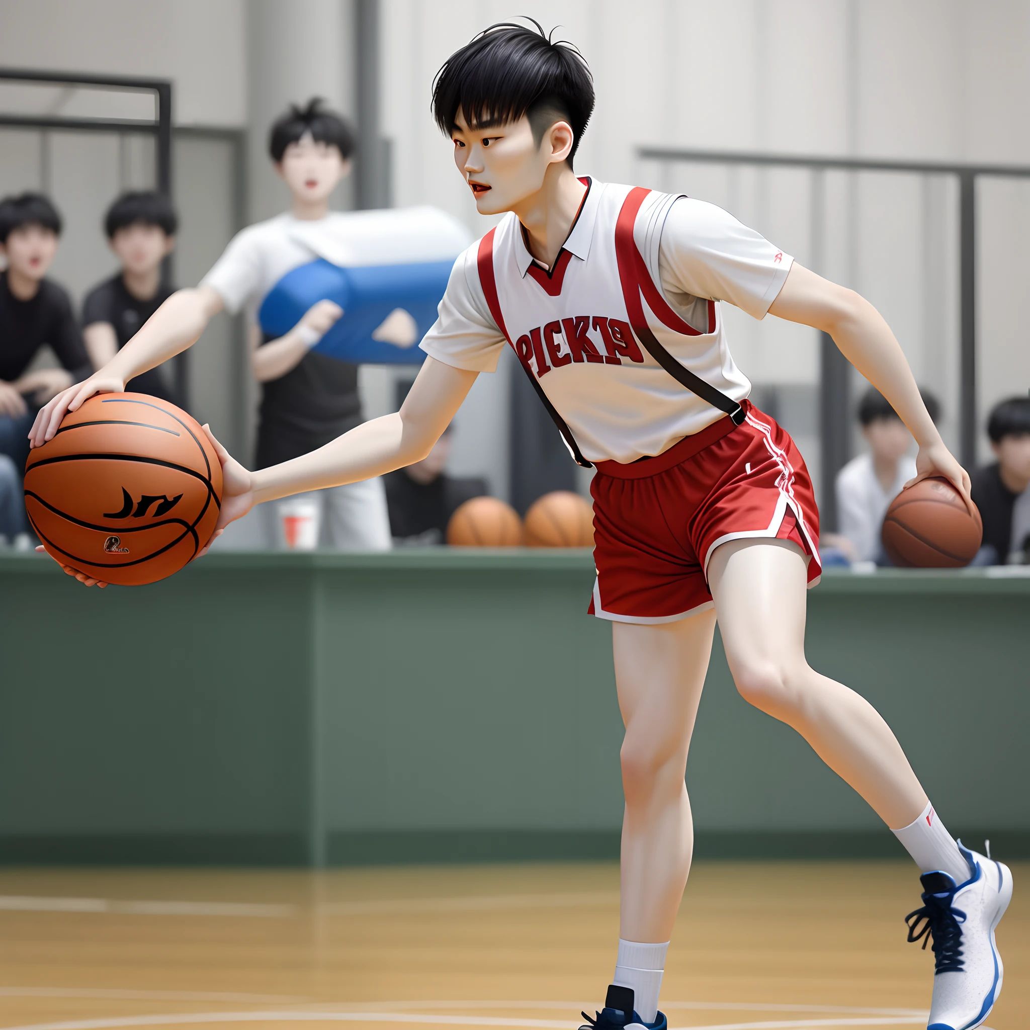 Yao Ming playing basketball Cai Xukun chicken suspenders