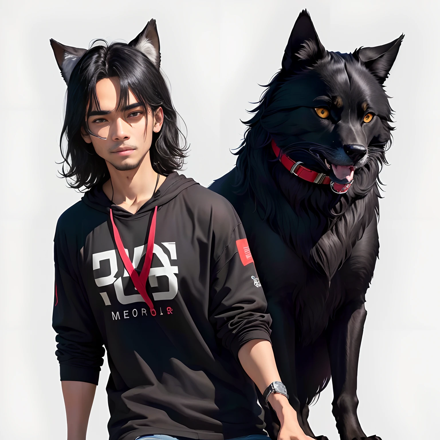 um negro com seu Lobo ao seu lado, Super mesmo, Surpreendente e atraente. Funny cartoon images with different fun characters like oggy with a red backgroundhttps://discord.com/Canais/989166677390426132/1136874958266568816/1137316925093969970