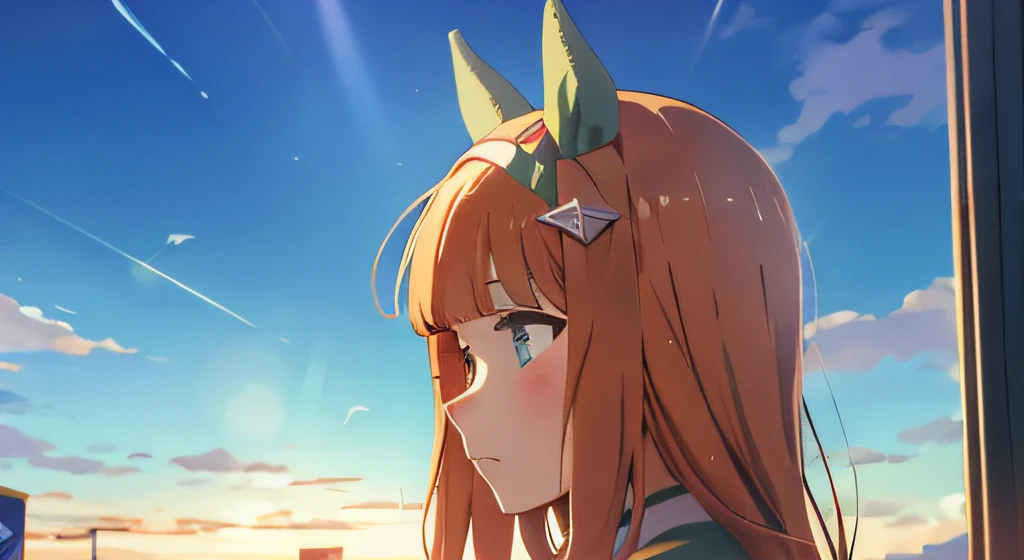 Silence Suzuka \(umamusume\), Side view, Look to the right, On the left, Morning