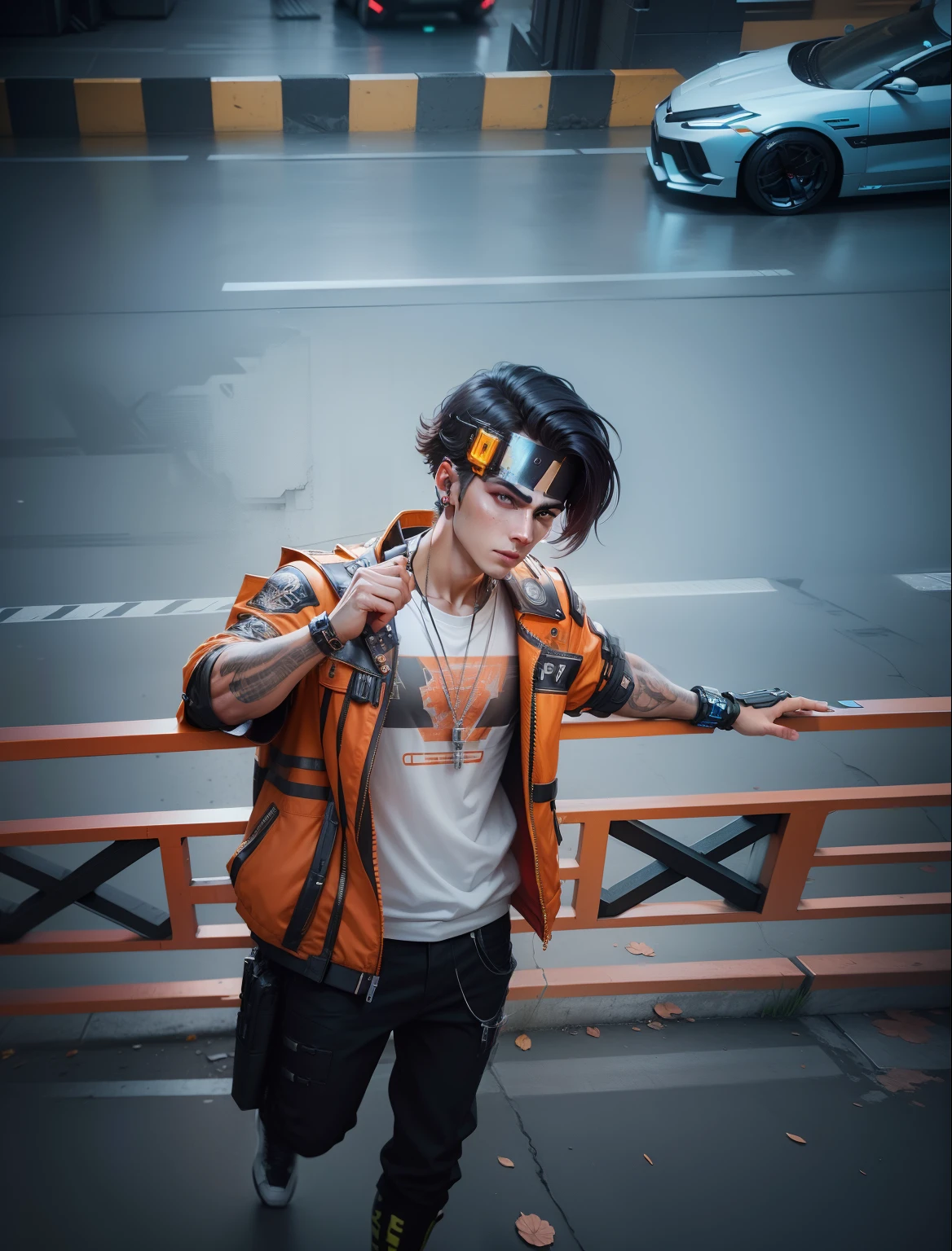Change background cyberpunk handsome

boy realistic face, 8k, ultra realistic]