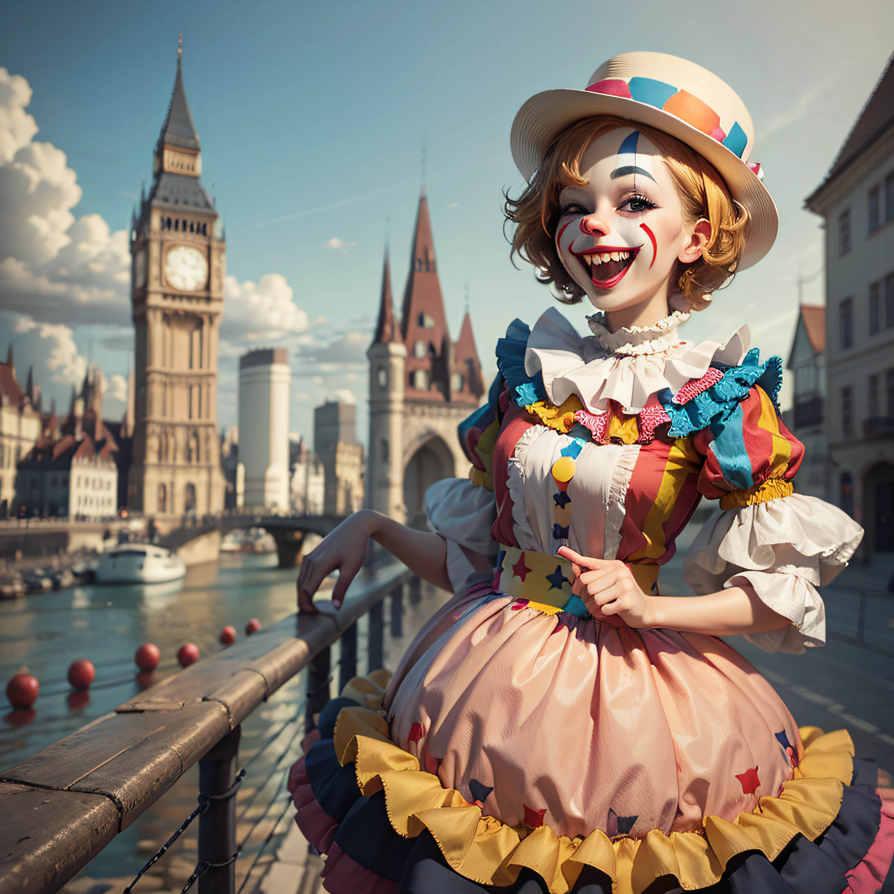A very cheerful and funny clown