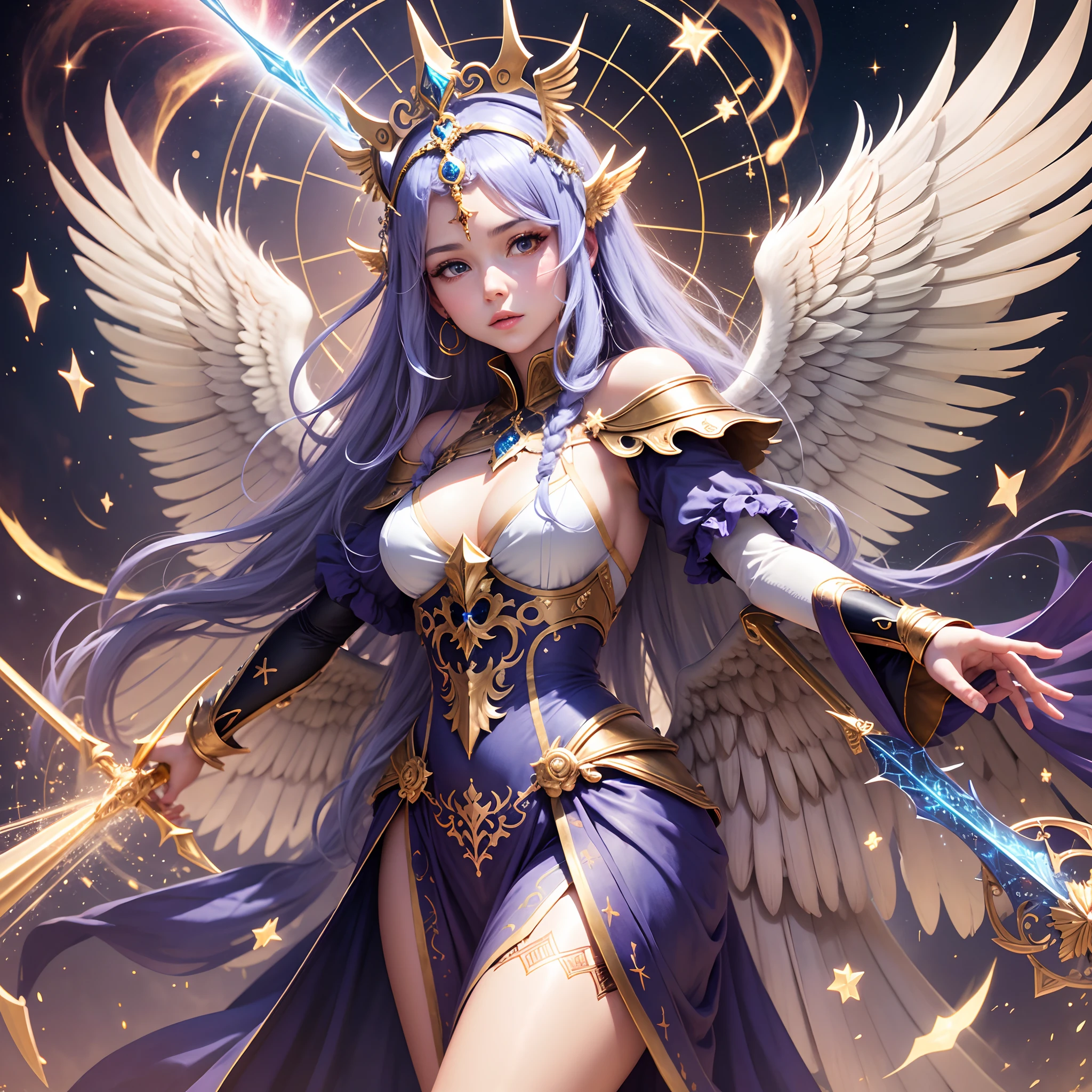 Higher celestial being with wings, wielding power --auto --s2