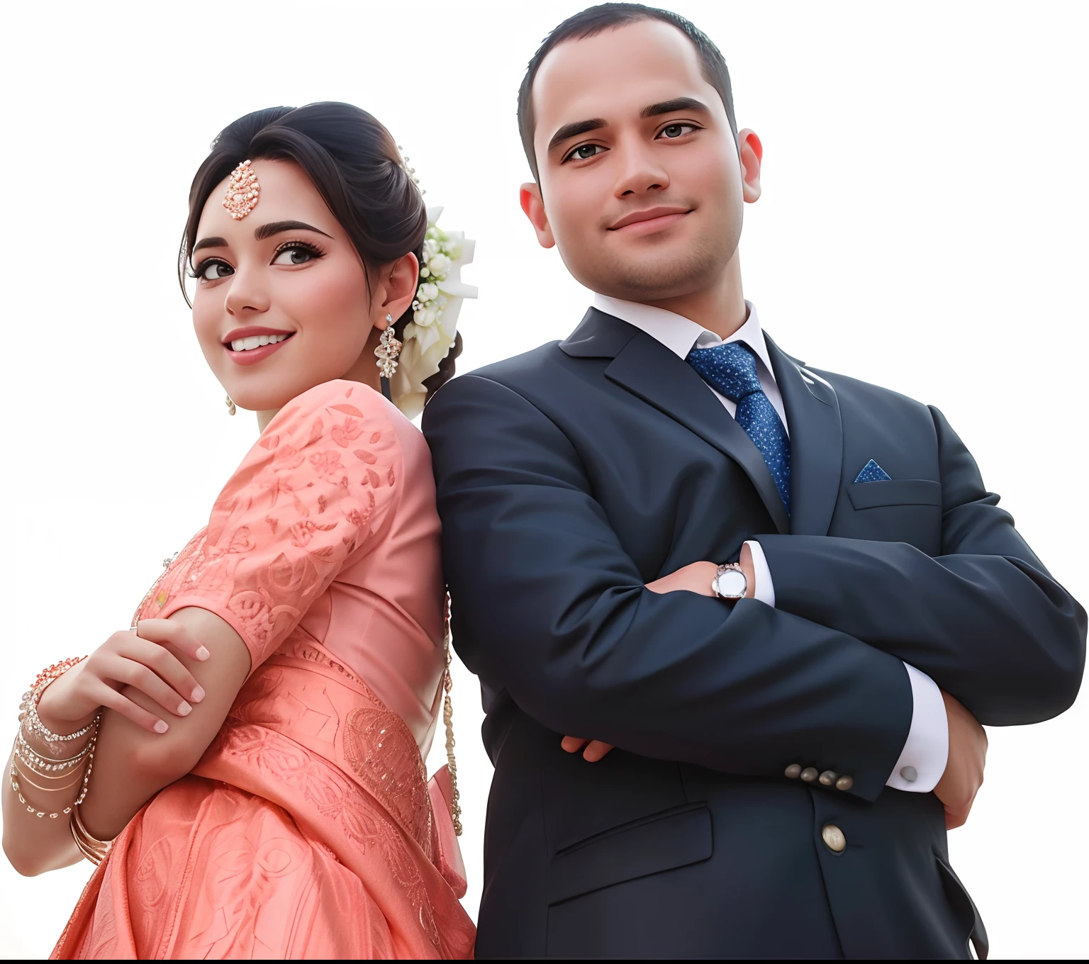there are two people standing next to each other in a photo, lovely couple, wedding photo, Ilustration cartoon