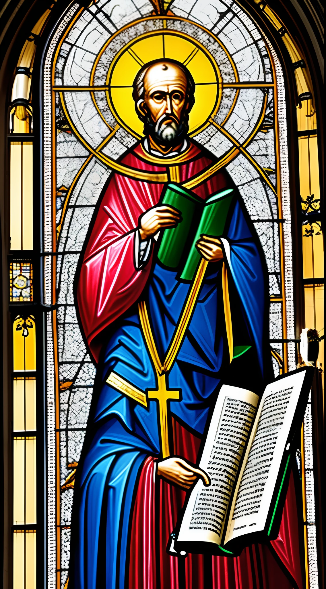 St. Augustine, doctor of the Catholic church, imposing in a cathedral.