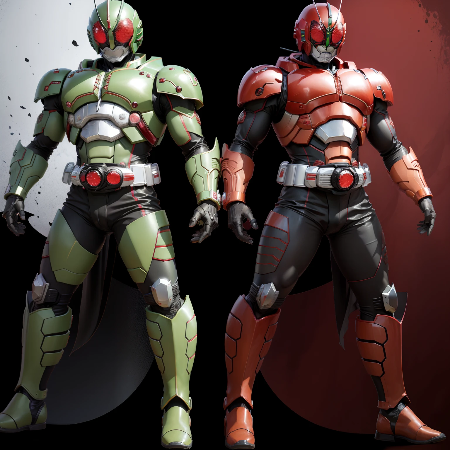 Kamen Rider preto e vermelho