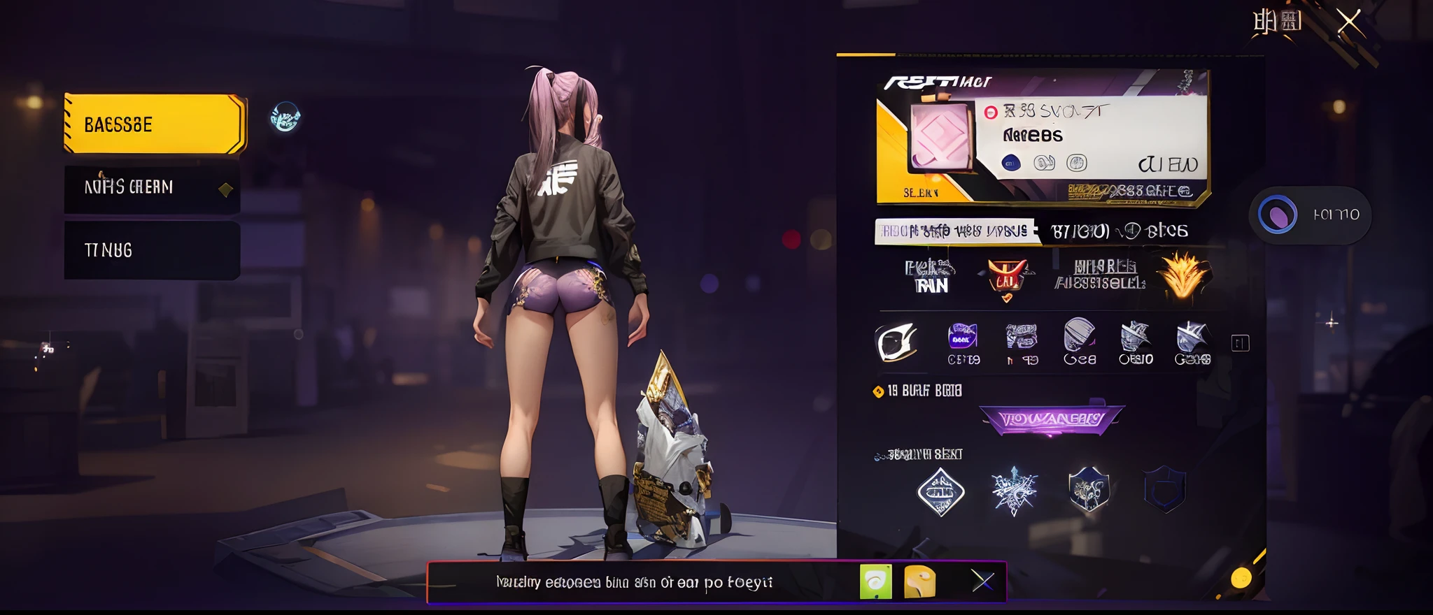 (masterpiece, best quality), high quality, absurdres, highres, ultra detailed, intricate, beautiful woman, 1girl, kafka \(honkai: star rail\), star-kafka, looking at viewer, from behind, looking back, ass, toned, sports bra, leggings, high-waist pants, yoga pants, ponytail, purple hair, purple eyes, sunglasses, hair between eyes, eyewear on head, outdoors,