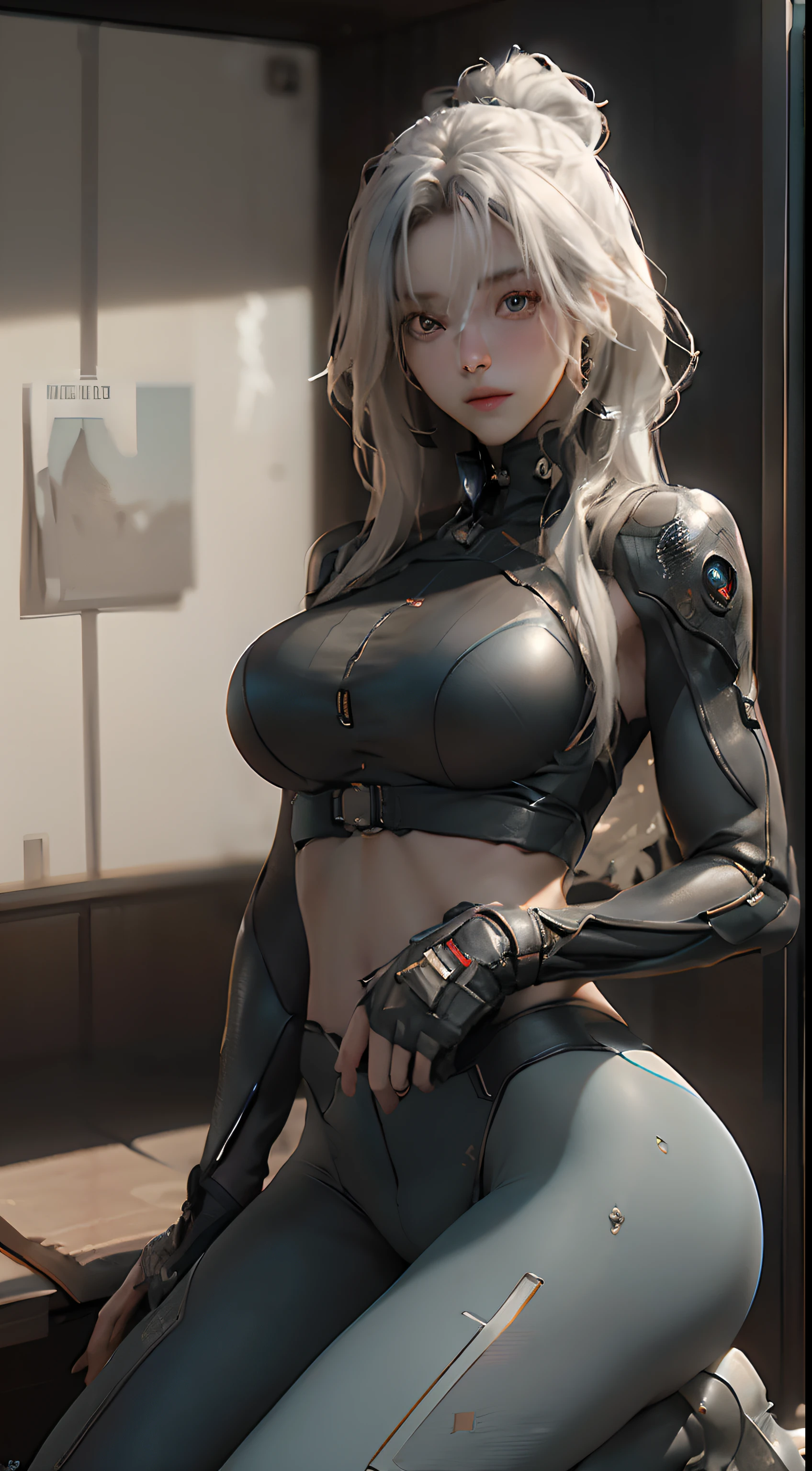 (top-quality), ((​masterpiece), (detaileds: 1.4), 3D, Beautiful Cyberpunk Woman, HDR(HighDynamicRange), Ray traching, NVIDIA RTX, Hyper-Resolution, Unreal 5, sub-surface Scattering, PBR Texture, Postprocess, Anisotropy Filtering, depth of fields, Maximum Sharpness and Clarity, Multilayer Texture, Albedo and Highlight Maps, Surface Shading, Accurate simulation of light-material interactions, perfectly proportions, Octane Render, Two-color light, Large aperture, Low ISO、White Balance、thirds rule、8K RAW、huge tit、Double chest、peitos fartos、Take off your pants、Take off、nudde、Physical education sitting、SEX、shaking boobs