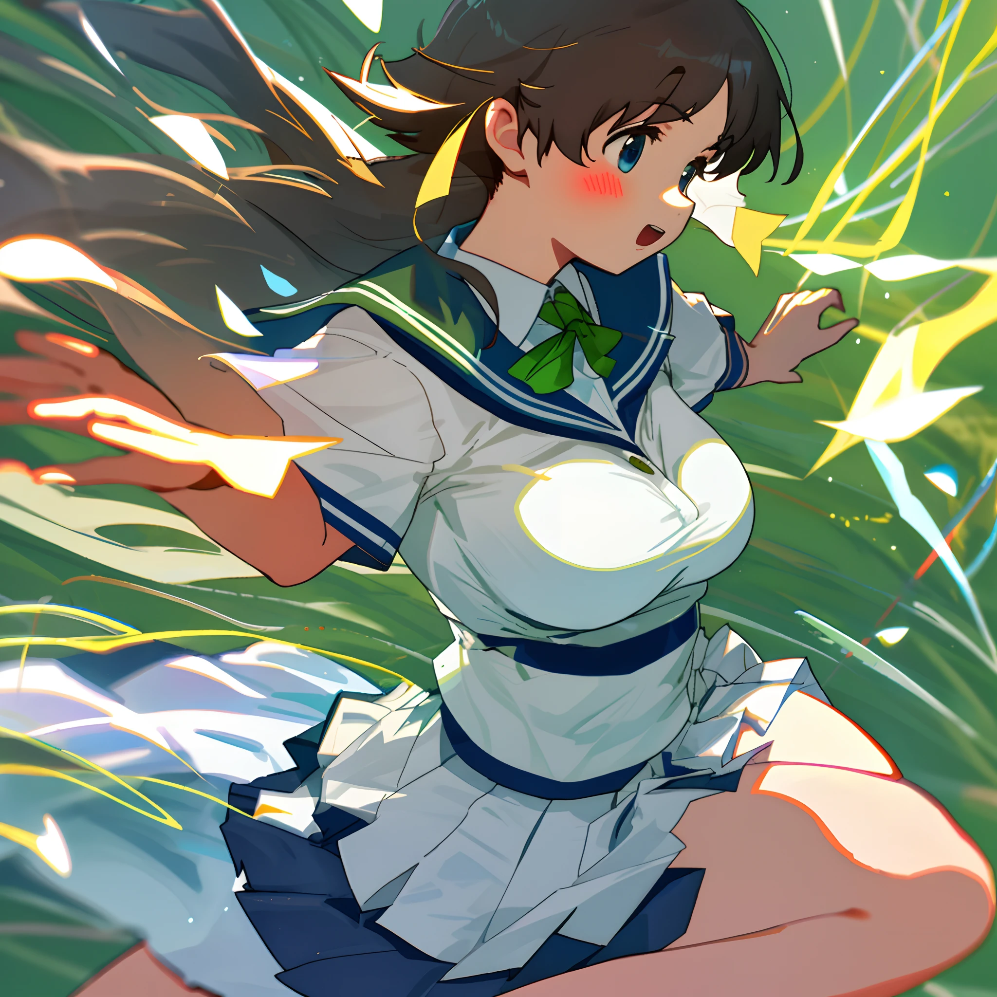 Childlike big breasts,JK school uniform,dewpoint,long leges