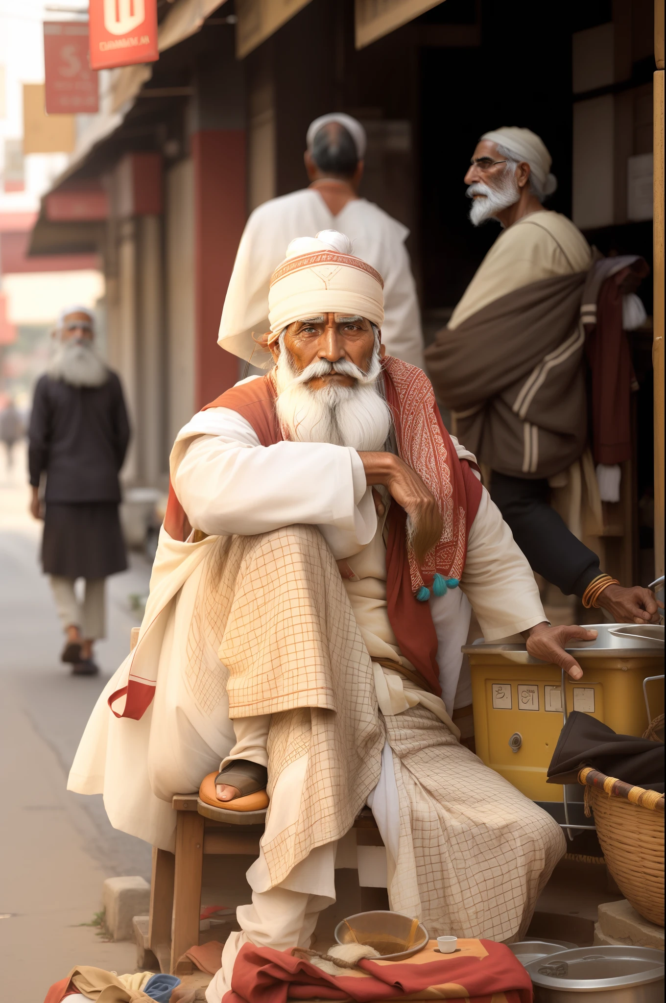 street portraits Indian old man beard