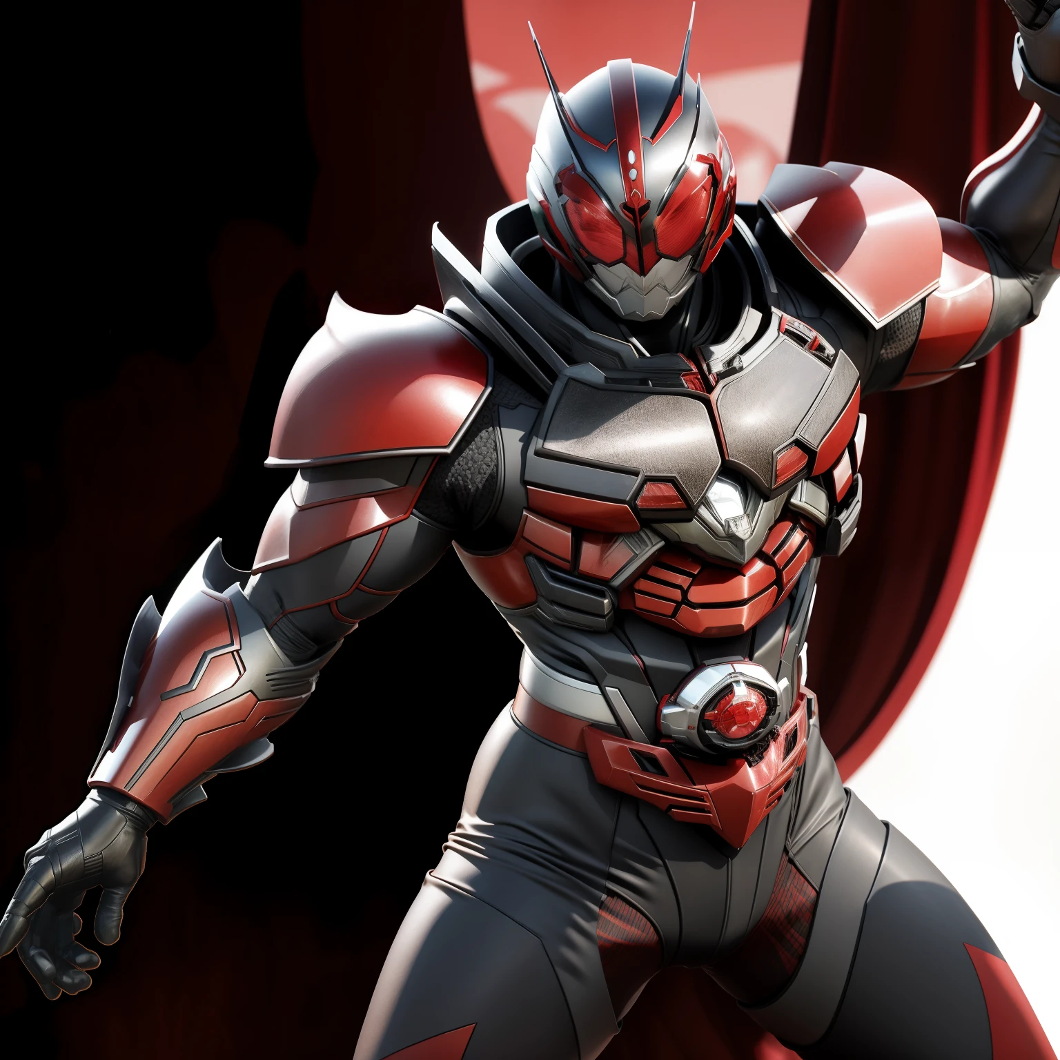 Cavaleiro Kamen Vermelho muscular