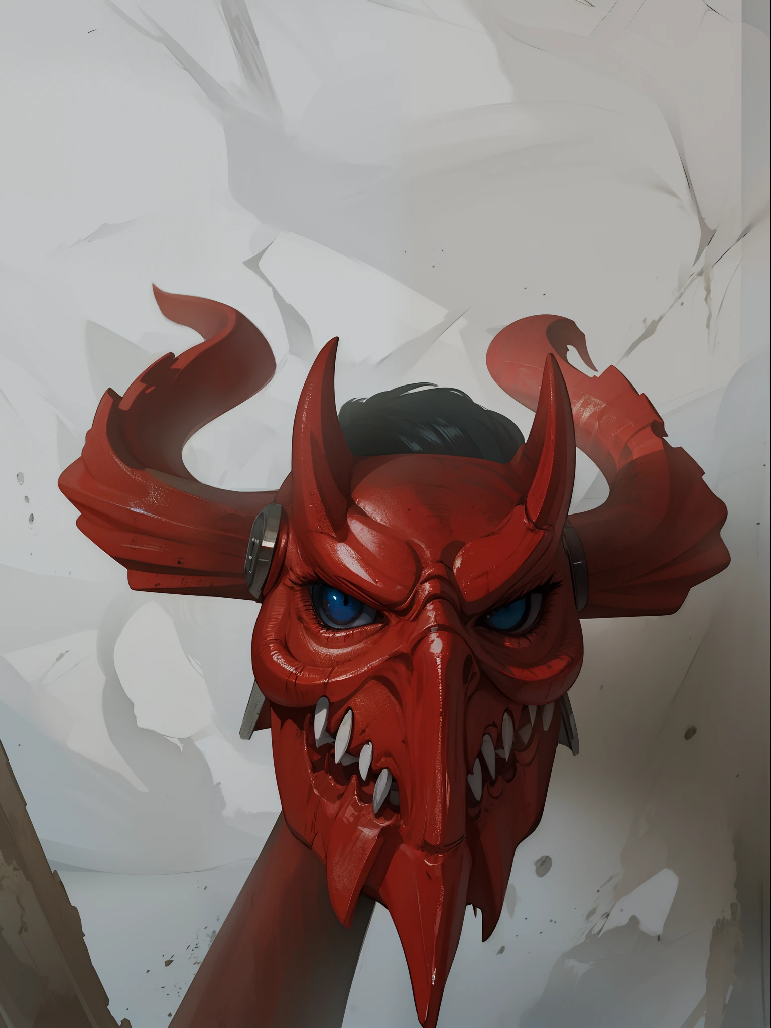 demonio, vermelho, olhos amarelos