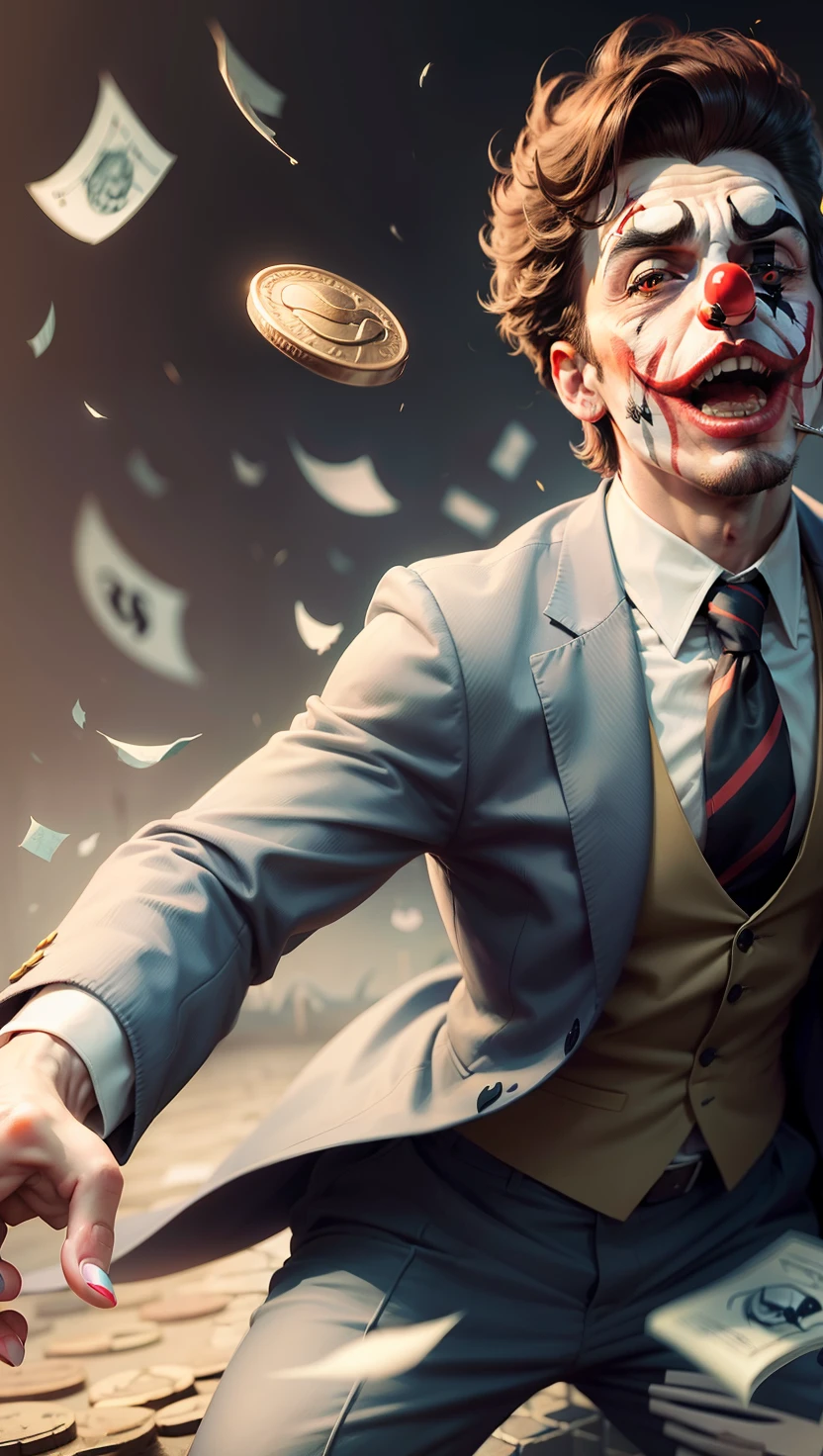 Clown nose grim, joker face