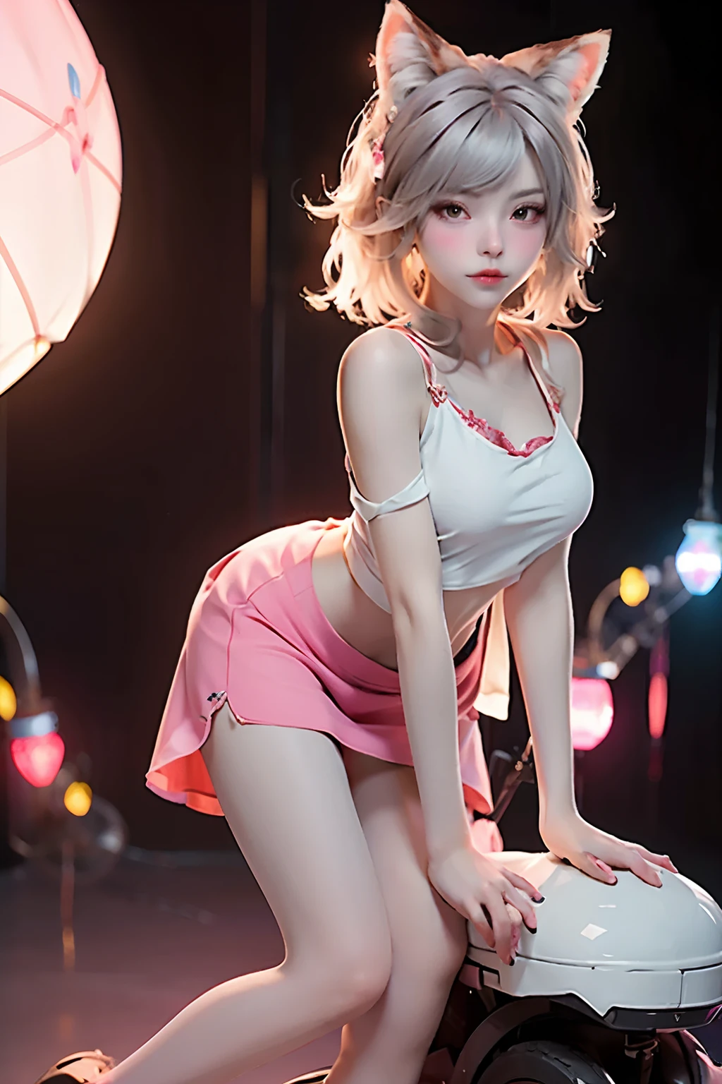 a masterpiece, Bestquality, hyperdetailed, Wheels within wheels, Extremely Detailed, high res, lifelike, The high,-definition, 8K, 1person, Humanoid robot, Dynamic pose, Extremely delicate mech, Glowing dark red LED part, s whole body, High-tech background, rim light,Science fiction,(Marek Okon:1.3 pcs),Mooncryptowow's midway style,Psychedelic,aura,,,,,National Science Foundation,milf milf milf milf milf milf milf naked,,,,,,,,,Tender powder,Chest leakage,open waist,Short split skirt,Pouting buttocks,hip,,Pajamas and pajamas,short dress,sexy beauties,tall,Pink and white clothes,cat ears,Cat tail,Sexy girl,Full of temptation,charm,Seduction seduces sexy