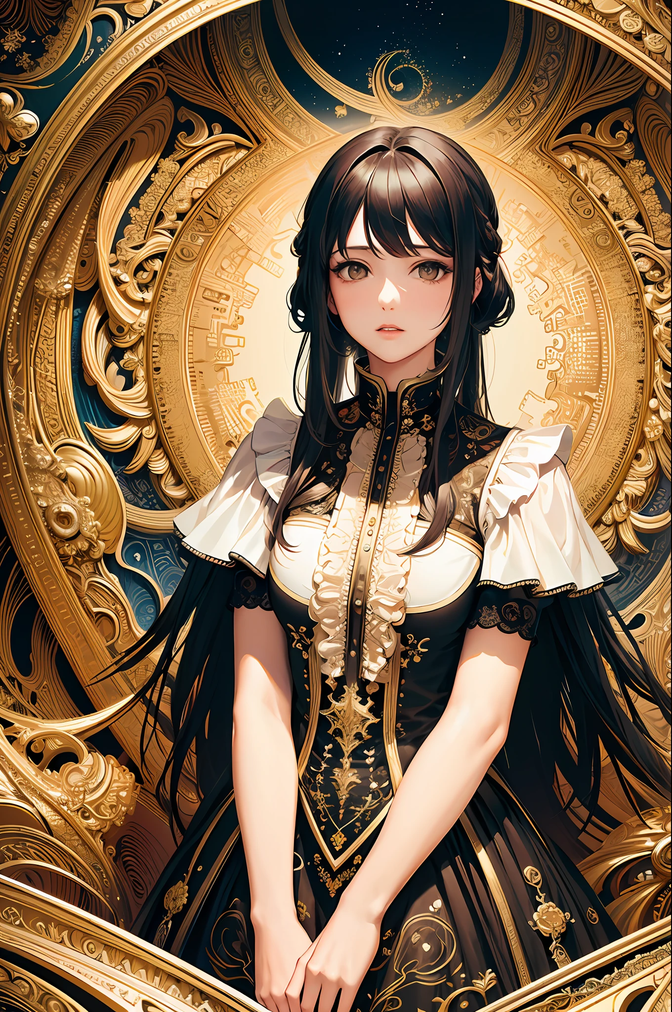 (masterpiece, top quality, best quality, official art, beautiful and aesthetic:1.2), (1girl:1.3), (fractal art:1.3),