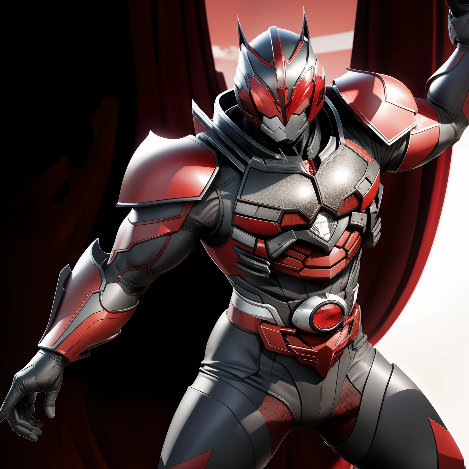 Cavaleiro Kamen Vermelho muscular