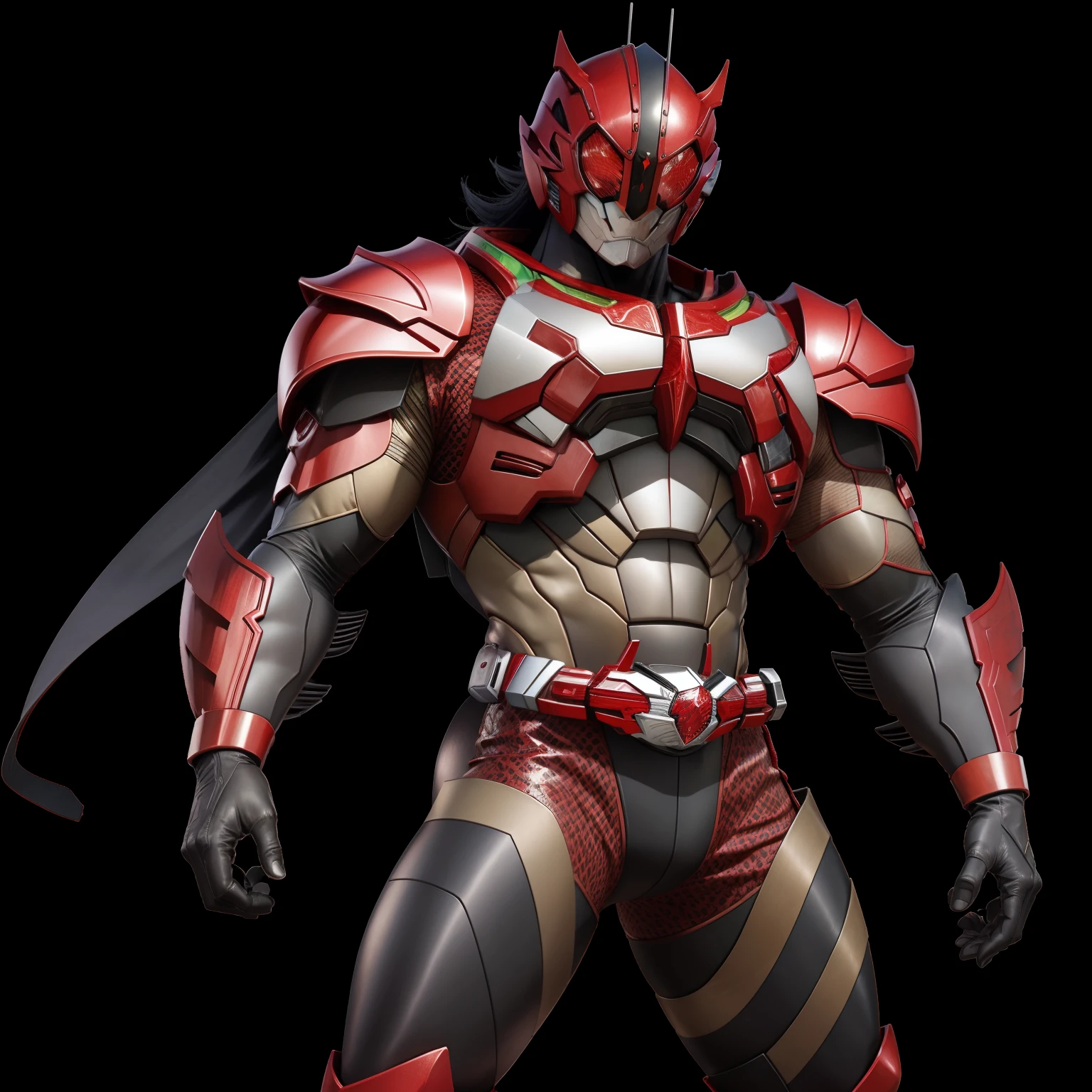 Cavaleiro Kamen Vermelho muscular