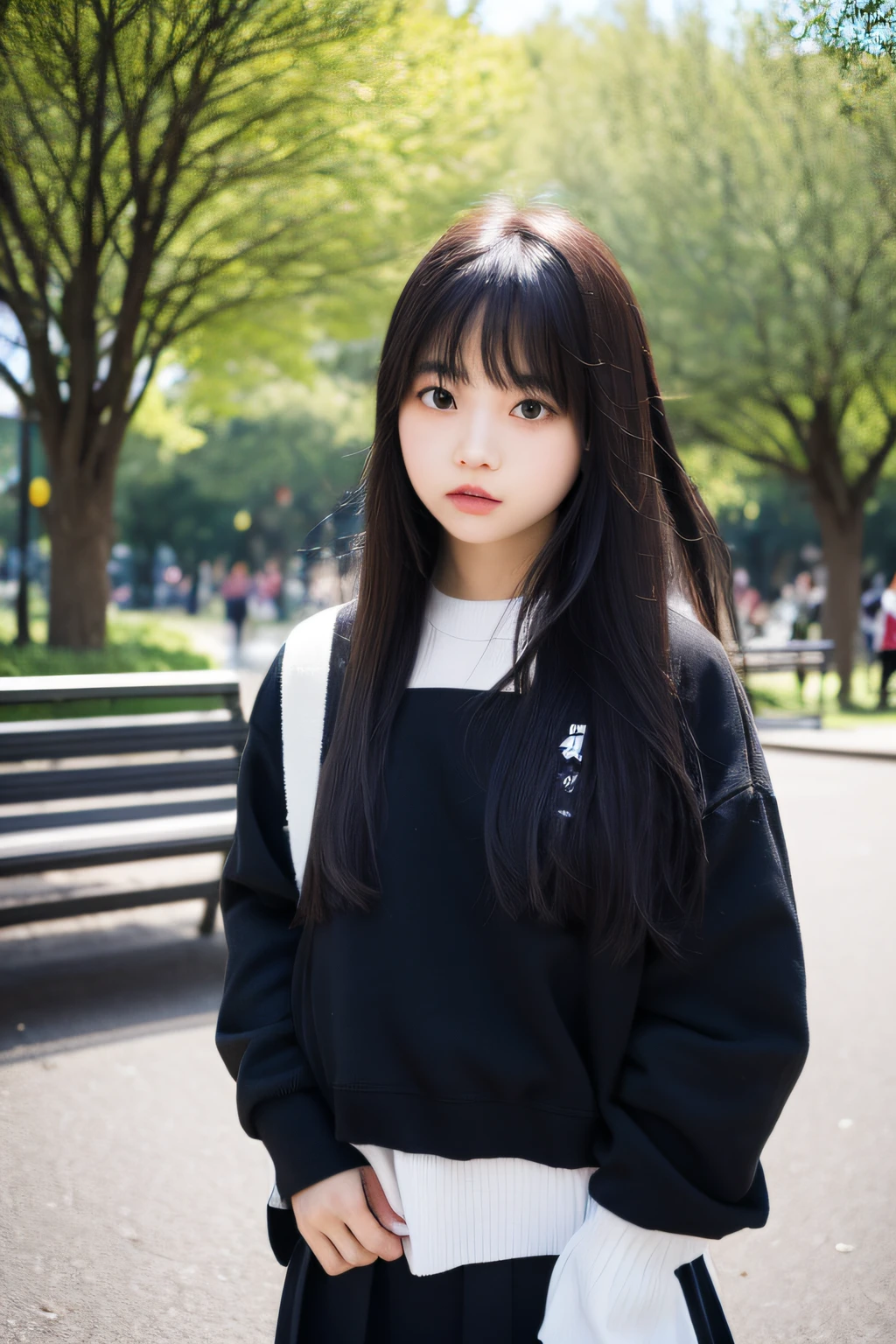 soio、girl with、Similar to Yoko Minamino、校服、a park