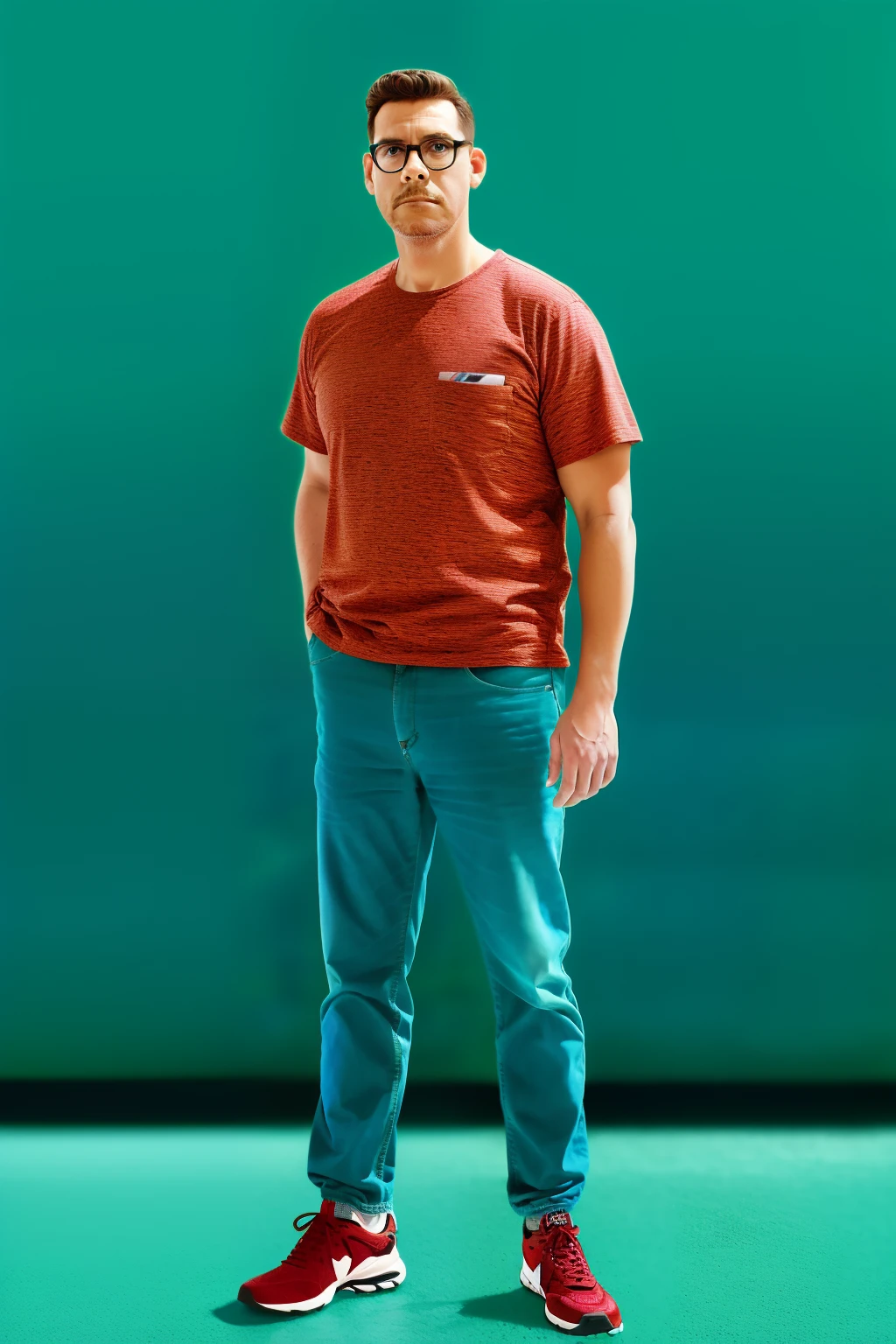 guttonerdvision10, [Man with glasses], full body, pixarstyle, rendering, Cartoon, popmart, hyper-realisticstyle