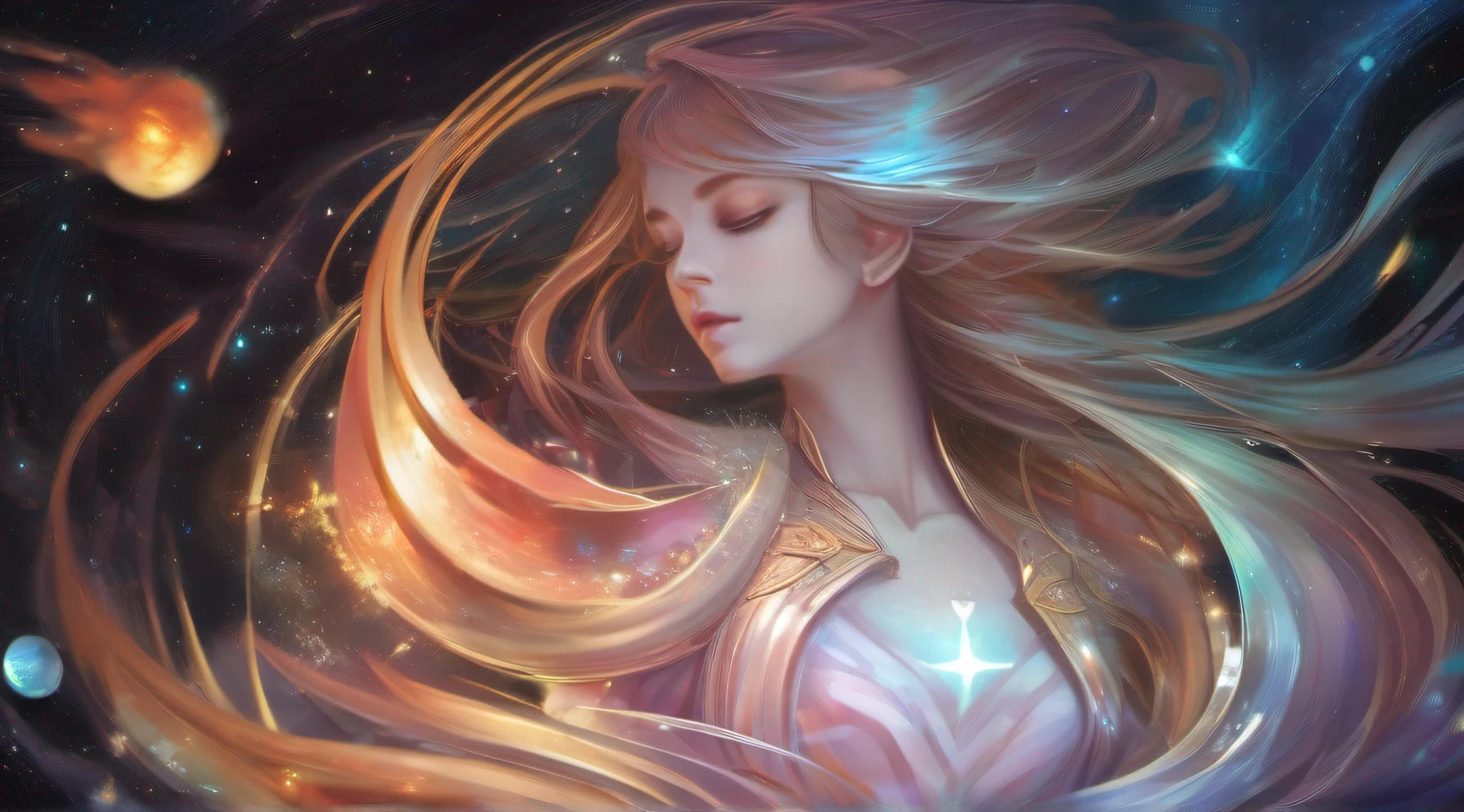 naja, cosmico, galaxias, deep-space, ser divino, God Particle, detalhes intrincados, 16k, Arte fantasia, Trend in Artgerm