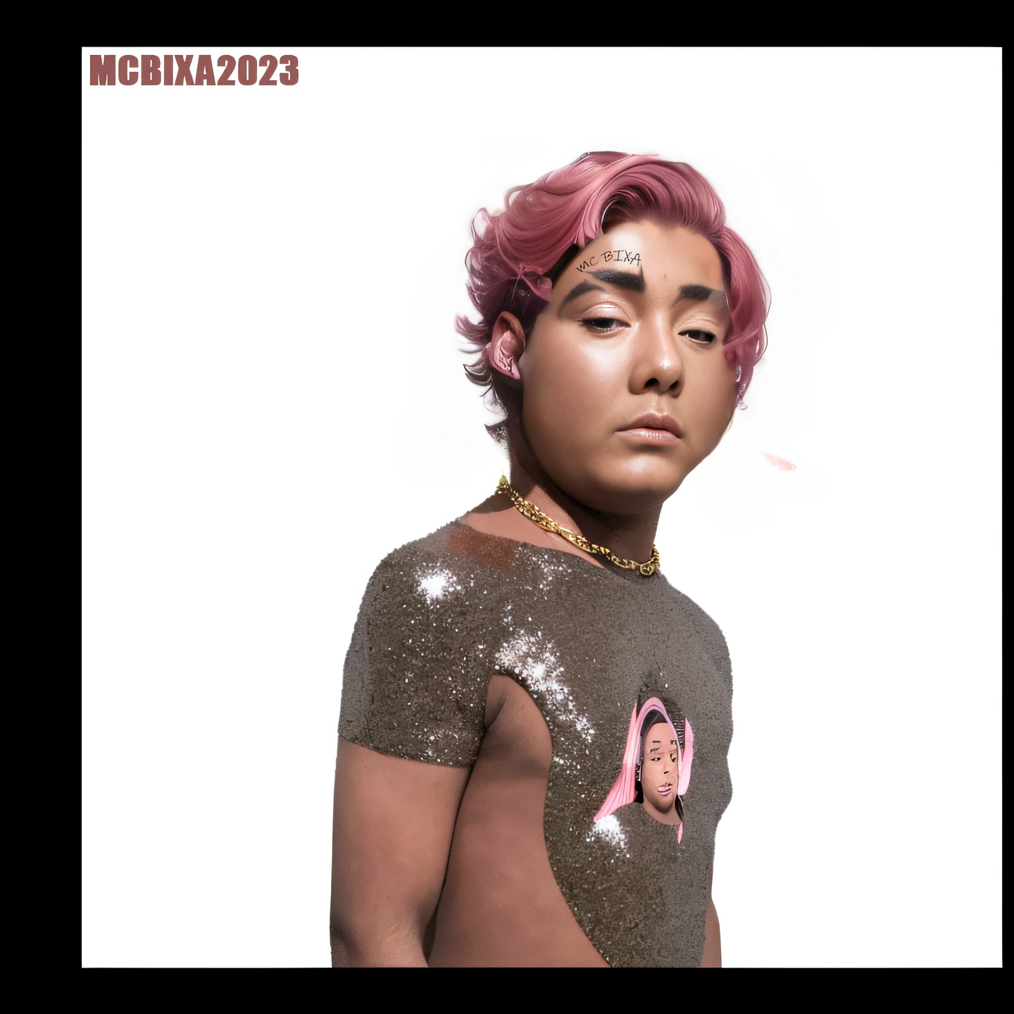 cabelo raspado dos lados. Cabelo masculino. cabelo rosa com raiz preta, masculino. topete, moicano.