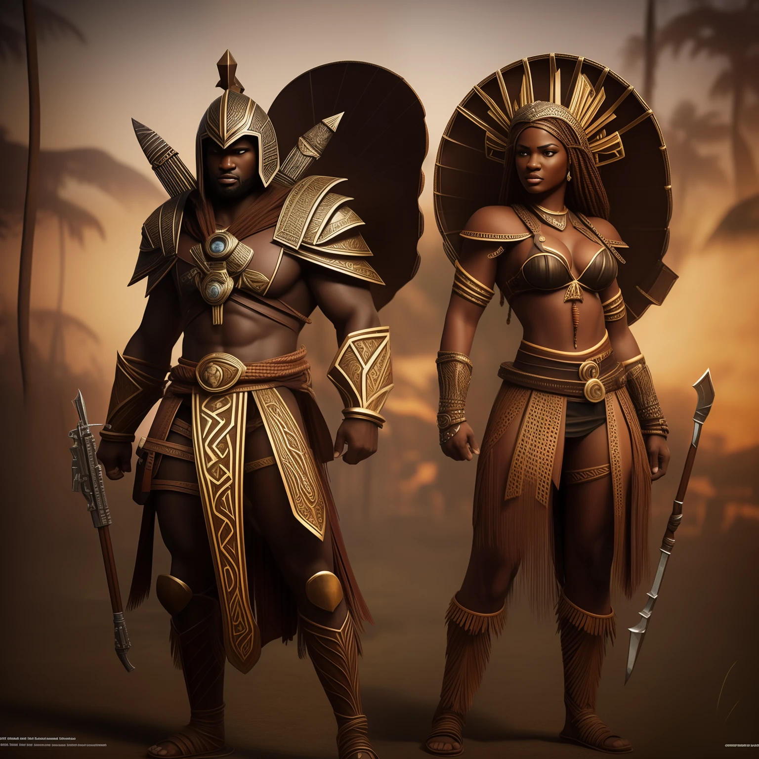 hermosa, sexy, Full-body African Zulu warrior, cuerpo estilizado, dressed in a characteristic outfit carrying a deadly spear, agazapada en la jungla asechando a su presa, gran angular, ultra detallada, imagen 3 D, 34K resolution, octanaje renderizado, detalle intricado, volumetric illumination, Efecto Vidrio roto. Photo style 50mm lens, apertura F 2.5. Sugerencias: No debe salir: Borroso, 2 cabezas, 2 caras, Anatomy bag, malas proporciones, mal arte, mal dibujado, cara mal dibujada, mutado, mutilado, extremidades extras, extremidades perdidas, extremidades, flotantes, extremidades fusionadas, fuera de foco, low res, cardboard, plastic